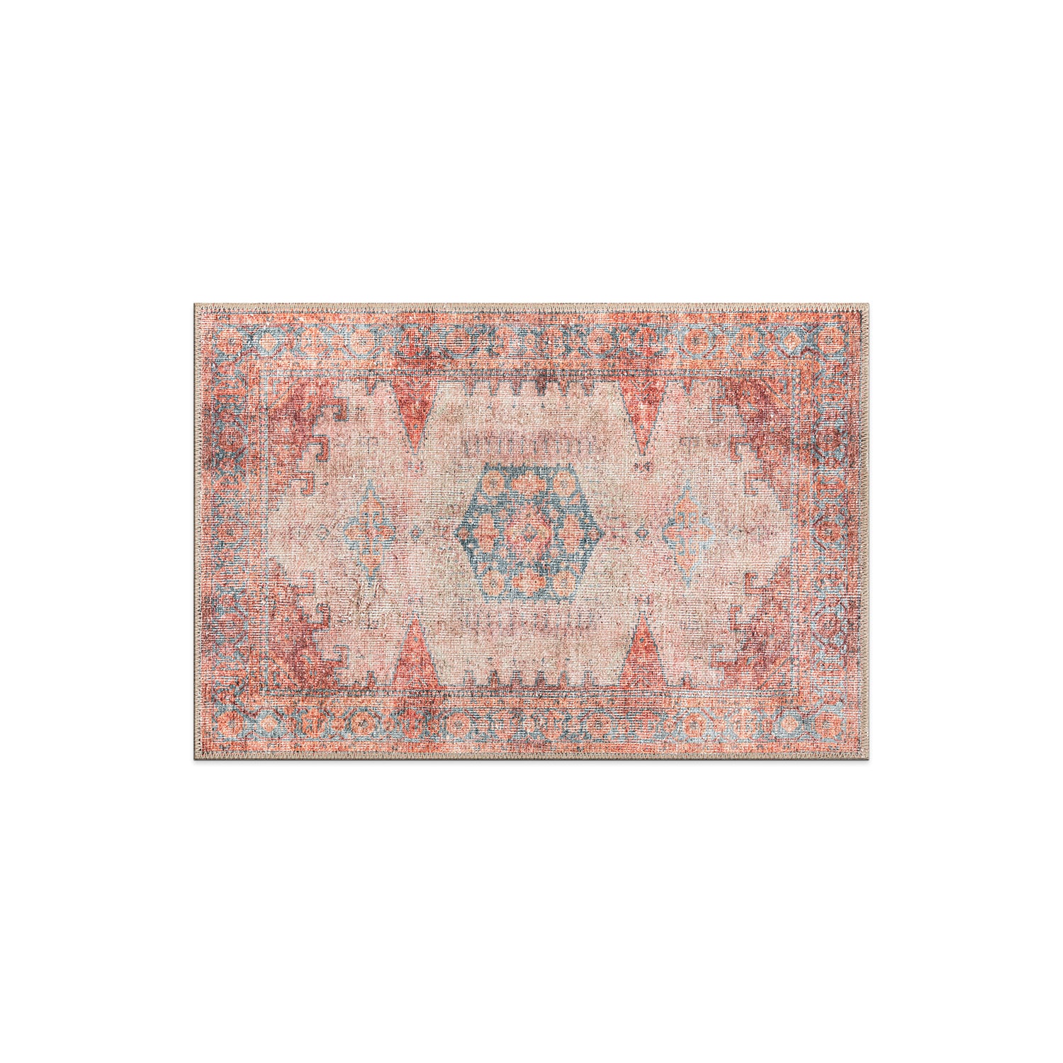 World Rug Gallery 6024MULTI2X3 2 x 3 (ft) Loomed Polyester Multi Rectangular Indoor Oriental Machine washable Area rug