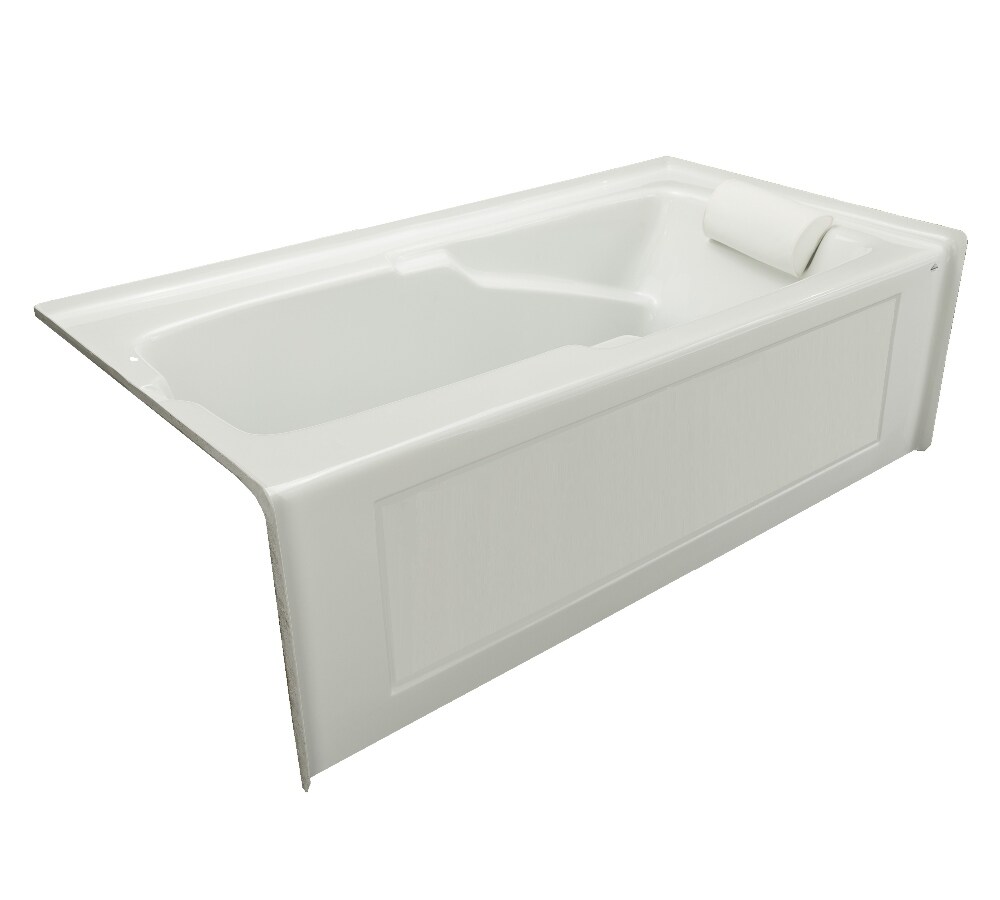 Laurel Mountain Warren ll 36-in x 72-in White Acrylic Oval Drop-In Air Bath  (Front Center Drain) in the Bathtubs department at