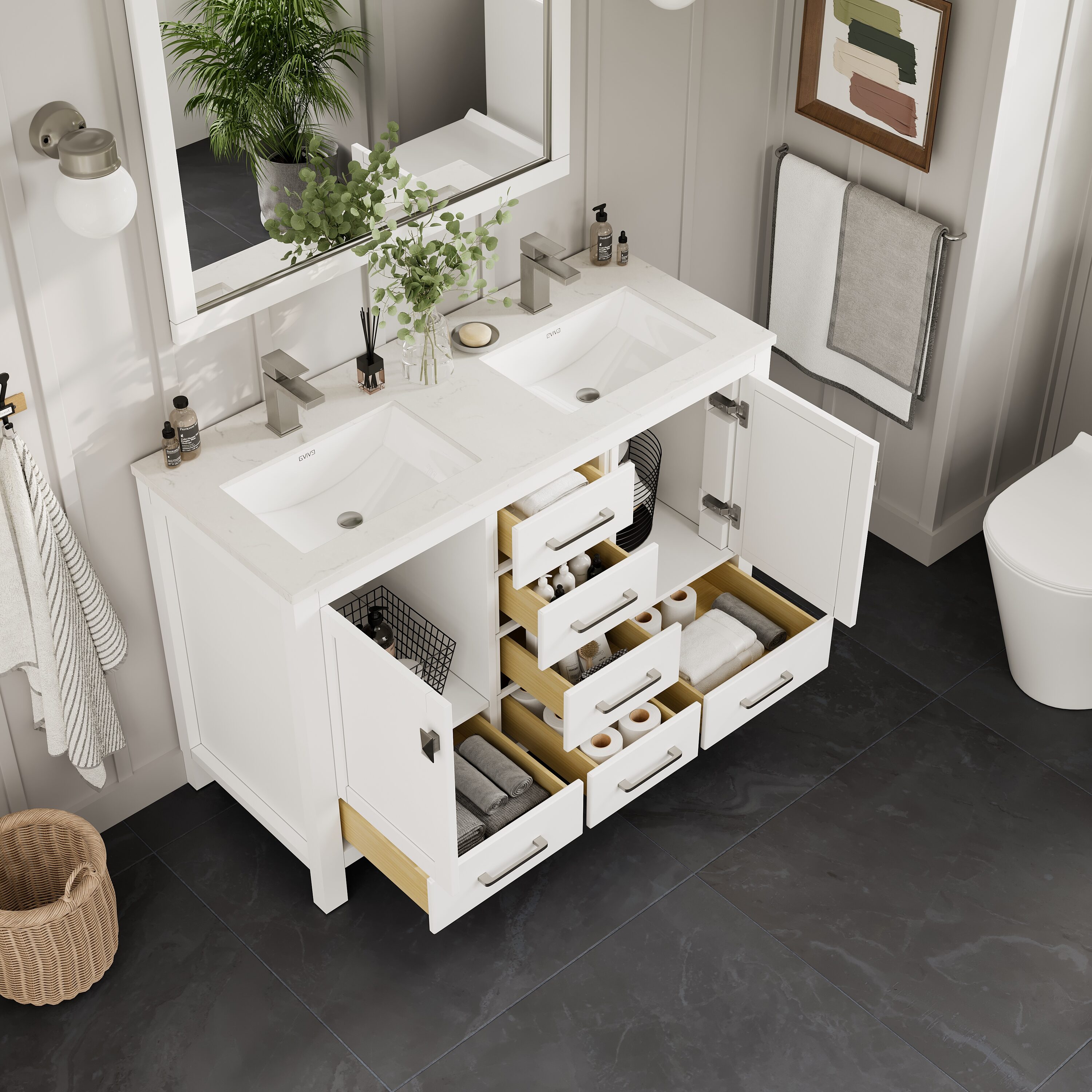 Eviva TVN414-54X18WH-DS Bath-Vanity-Combo - View #4