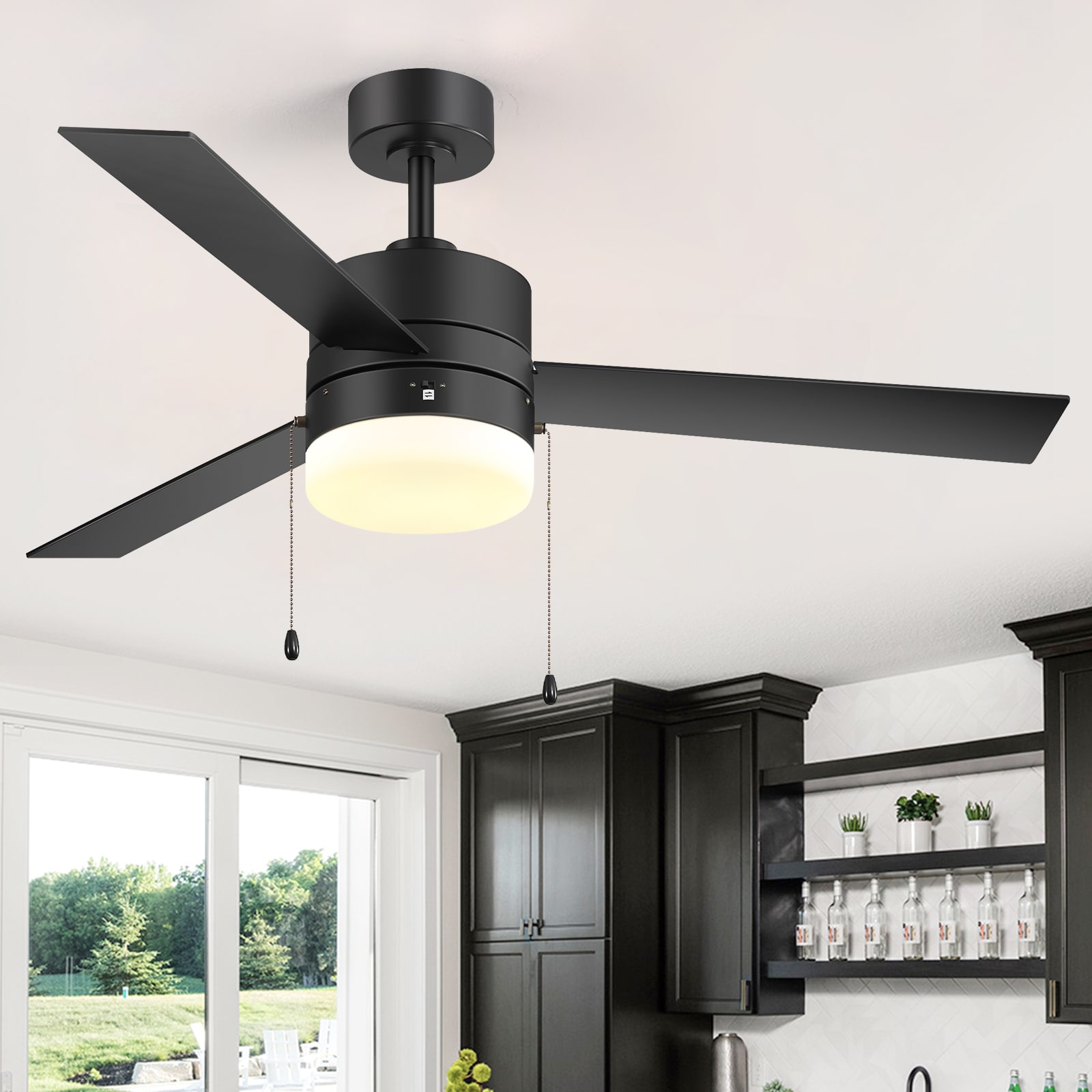 Breezary 30005-ORB 52-in Matte Black with Plywood Blades Propeller Ceiling Fan With Light ( 3 -Blade )
