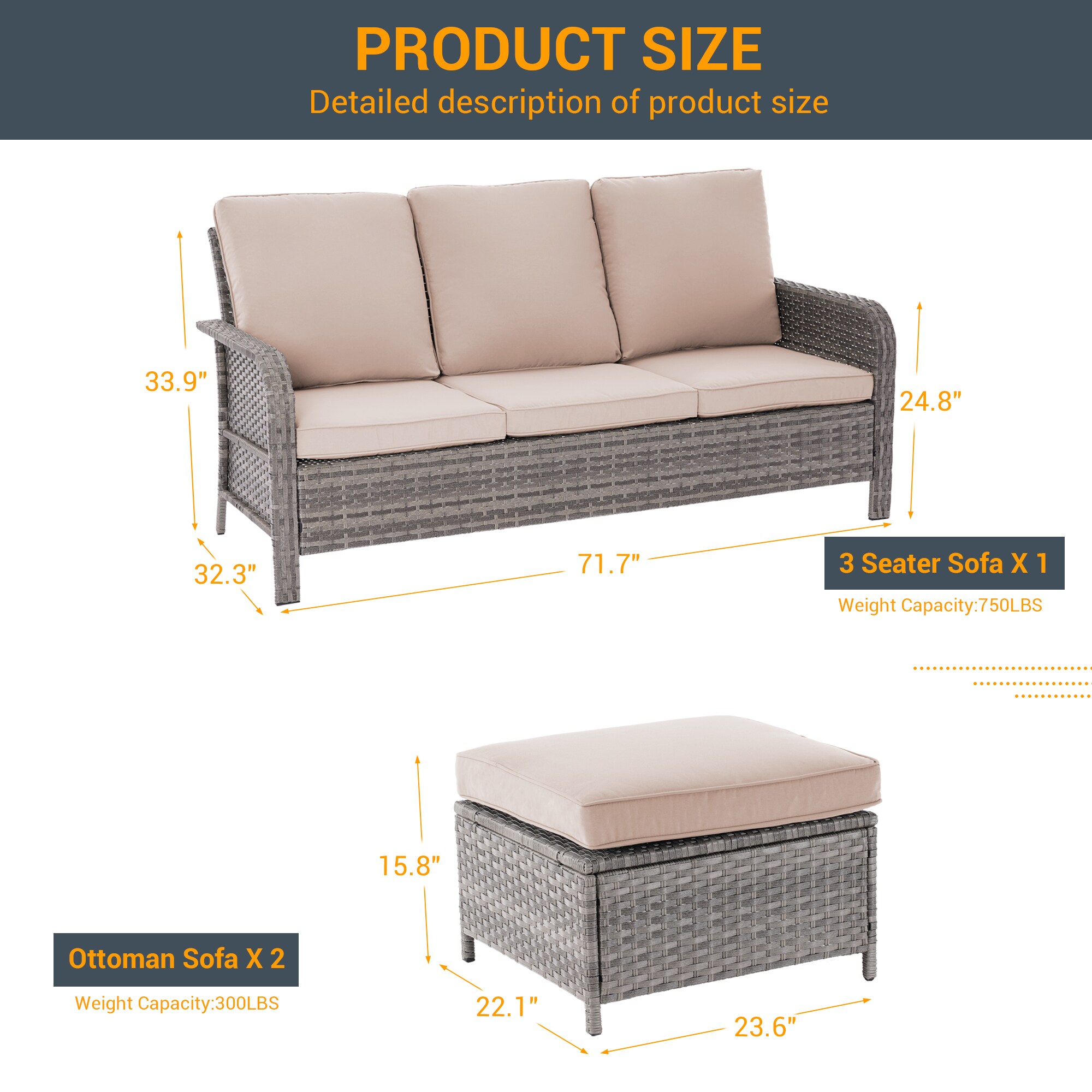 Sonkuki SD-PS-155HSD-S2T2 Patio-Conversation-Sets - View #7