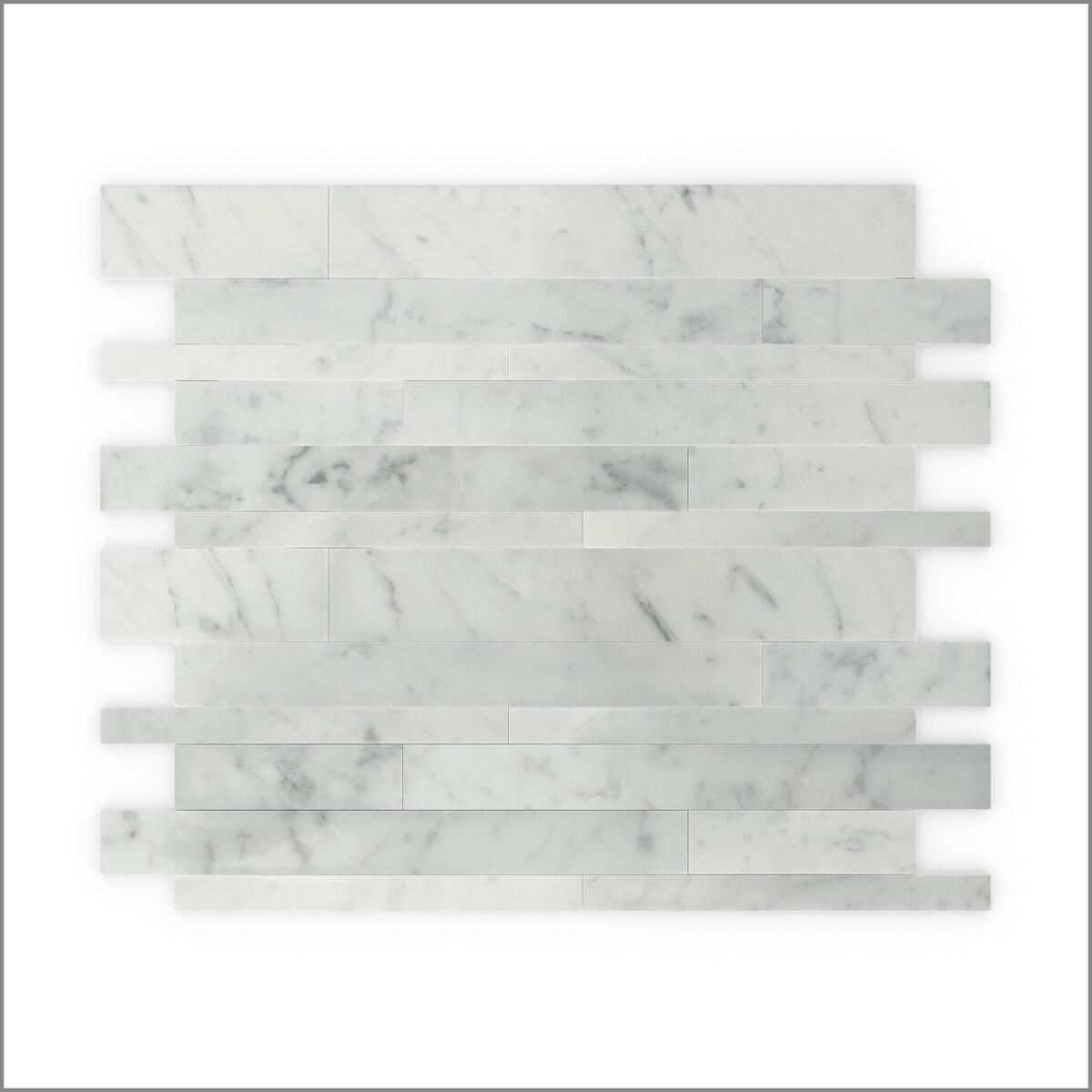 SpeedTiles MS000SIB007/BX6 Siberia White 10-in x 12-in Carrara-look Natural stone Marble look Linear Mosaic Wall Tile ( 4.78-sq ft Carton )