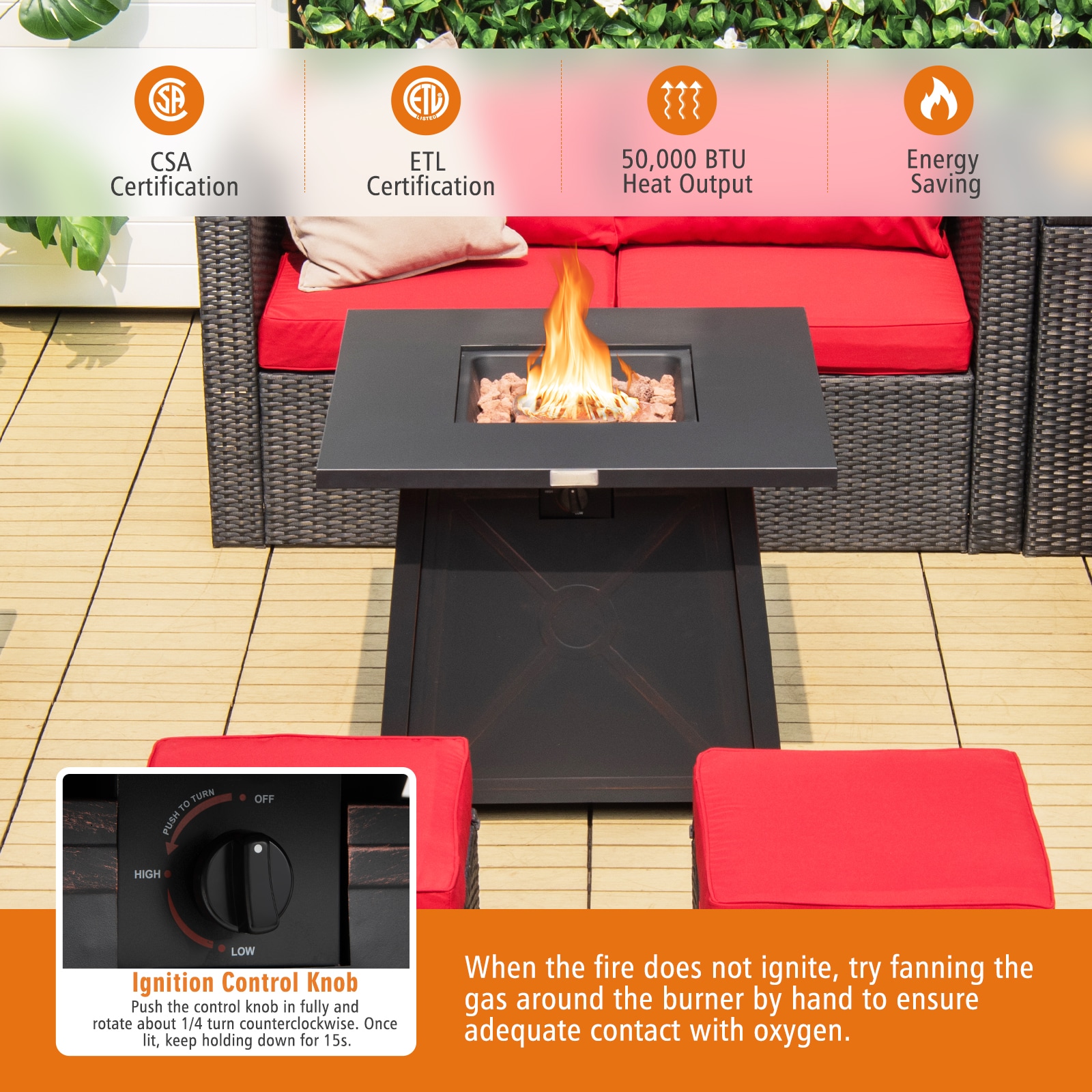 Slickblue D-CO-12507PO Outdoor-Gas-Firepits - View #3