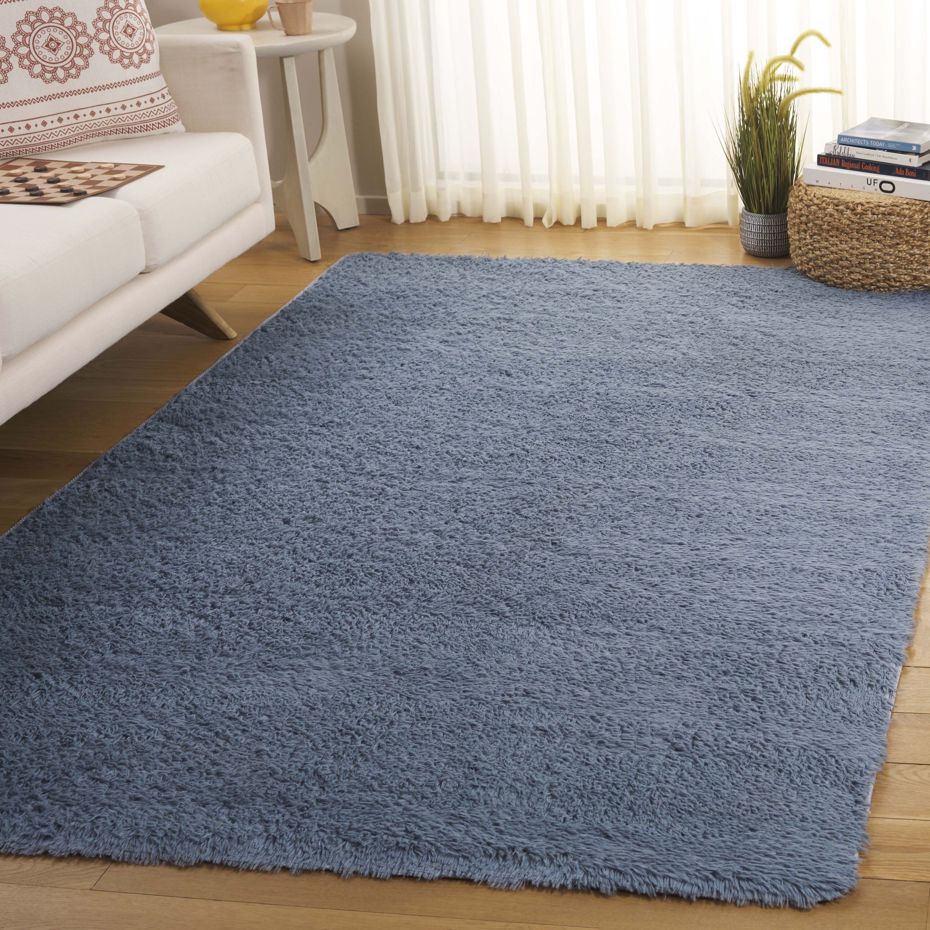 Rainbow Shag 101F Grey 4ft x 6ft Shag / Flokati Rug