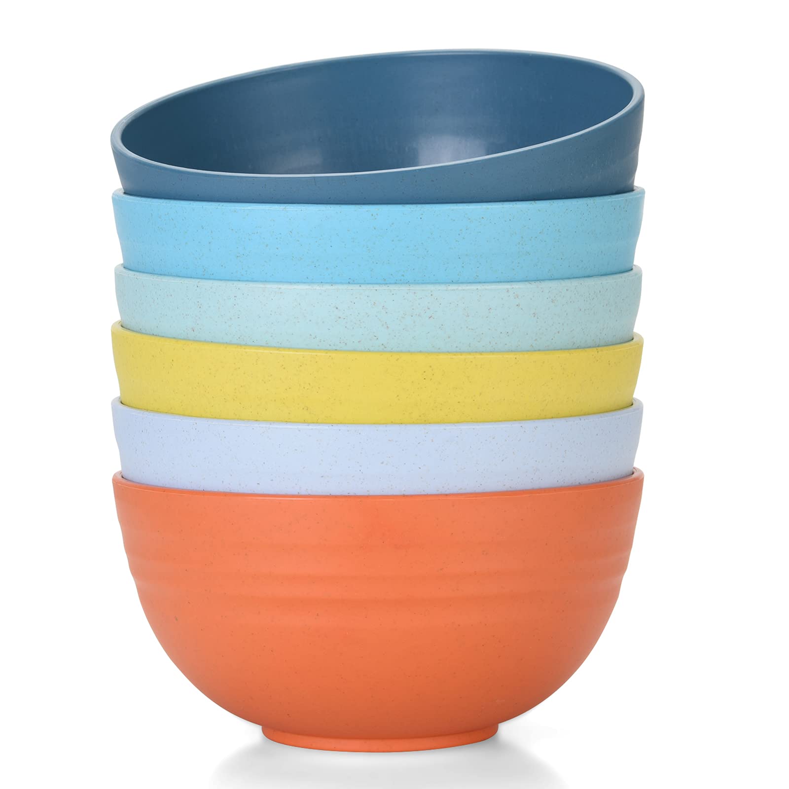 Aoibox  25 fl oz Natural Wheat Straw Fiber Cereal Bowls 5 91 in W x 2 9 in H Set of 6 Cereal Bowls