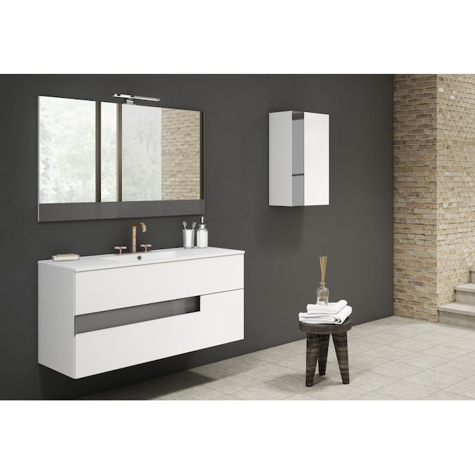 Lucena Bath Vision 40 In White And Grey Single Sink Bathroom Vanity With Ceramic Top The Vanities Tops Department At Com - 40 Sink Bathroom Vanity