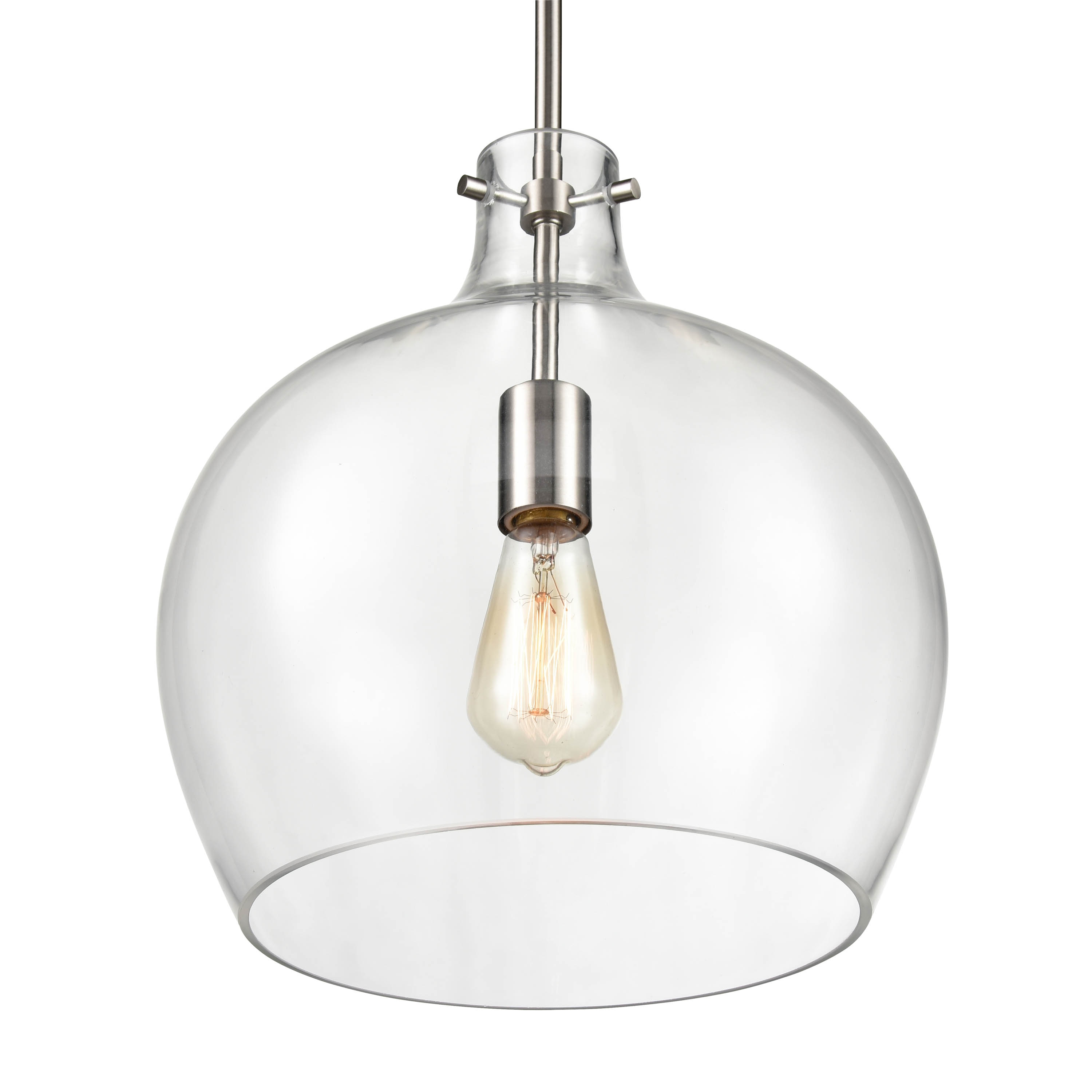 Millennium Lighting Pendant Light Brushed Nickel Traditional Clear ...