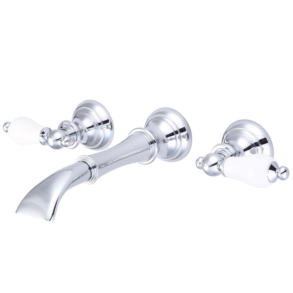 Water Creation F4-0004-01-PL F4 Chrome Wall-mount 2-handle Waterfall Commercial/Residential Handle Bathroom Sink Faucet