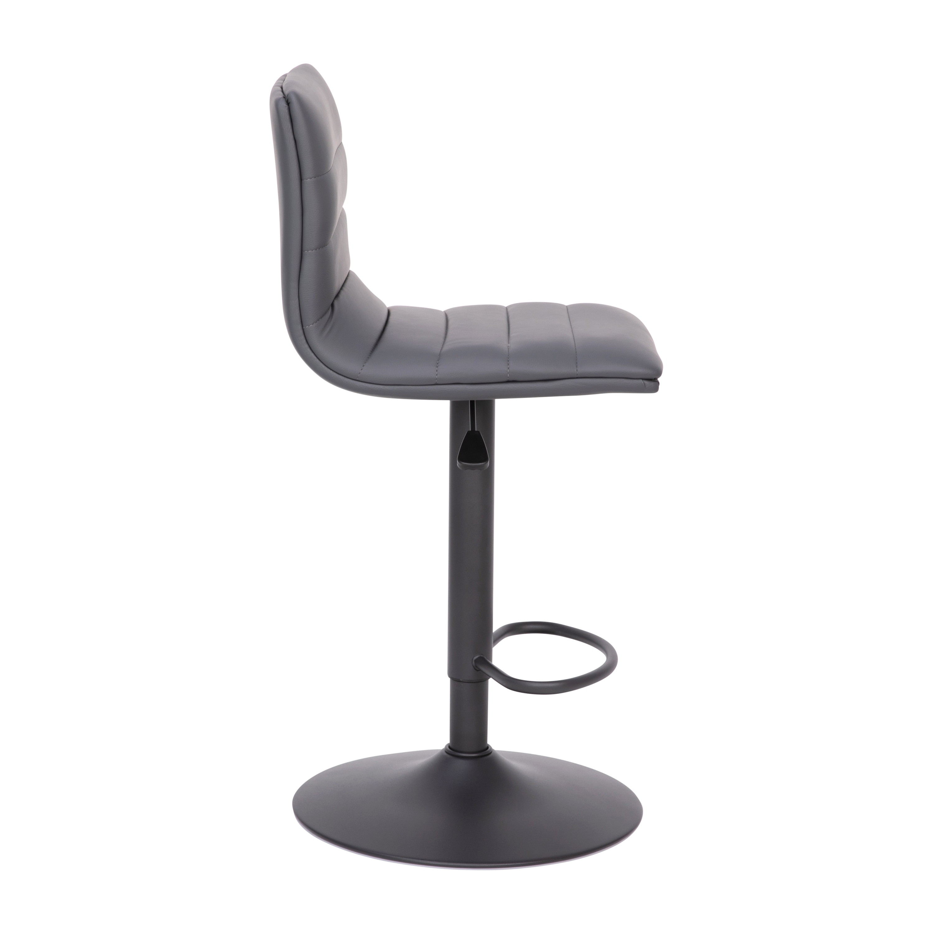 Gray Adjustable Swivel Bar Stool with Metal Frame