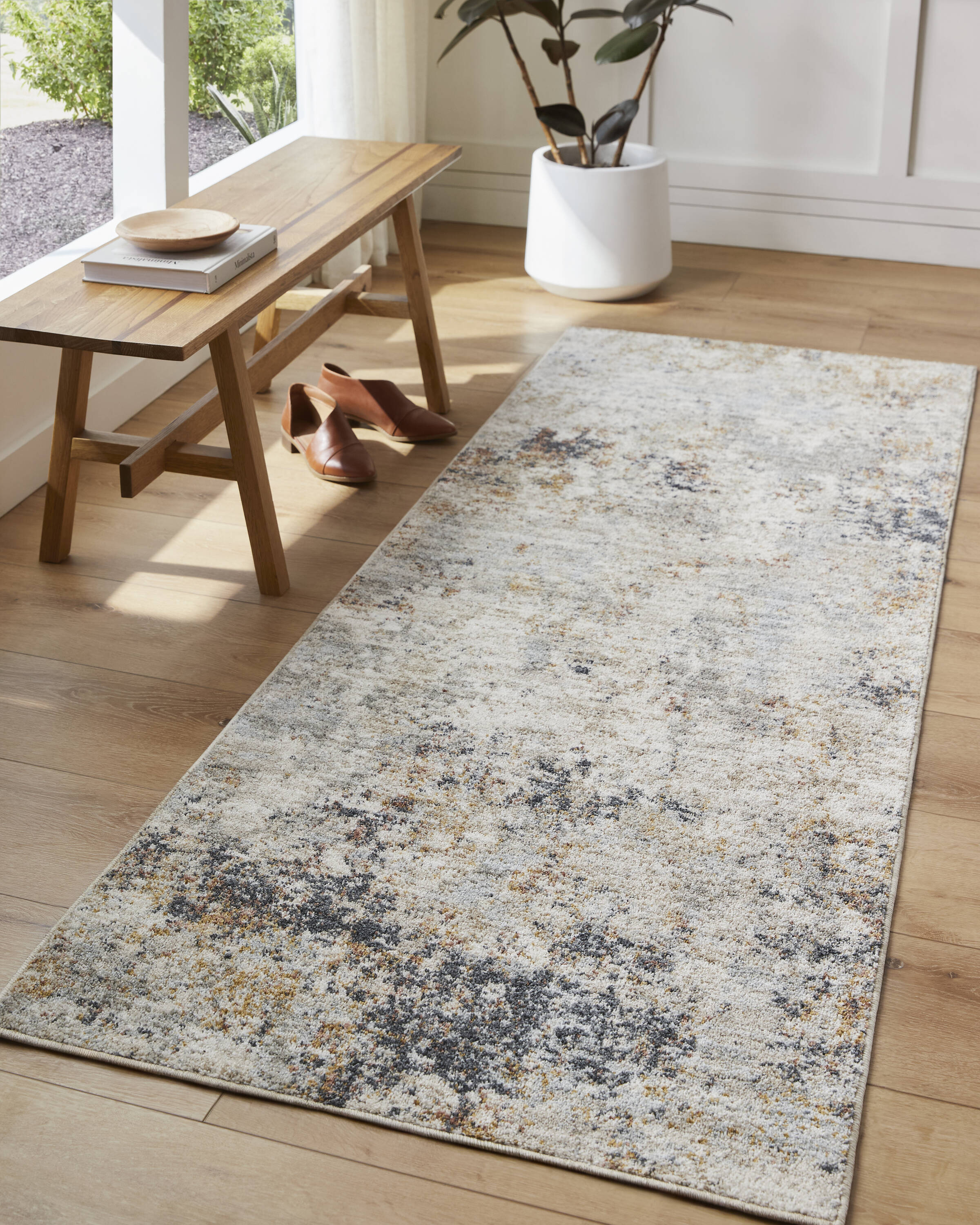 Livabliss BCM2310-710102 Beckham 7 x 10 (ft) Flatweave Off-white Rectangular Indoor Ombre Mid-Century Modern Pet Friendly Area rug