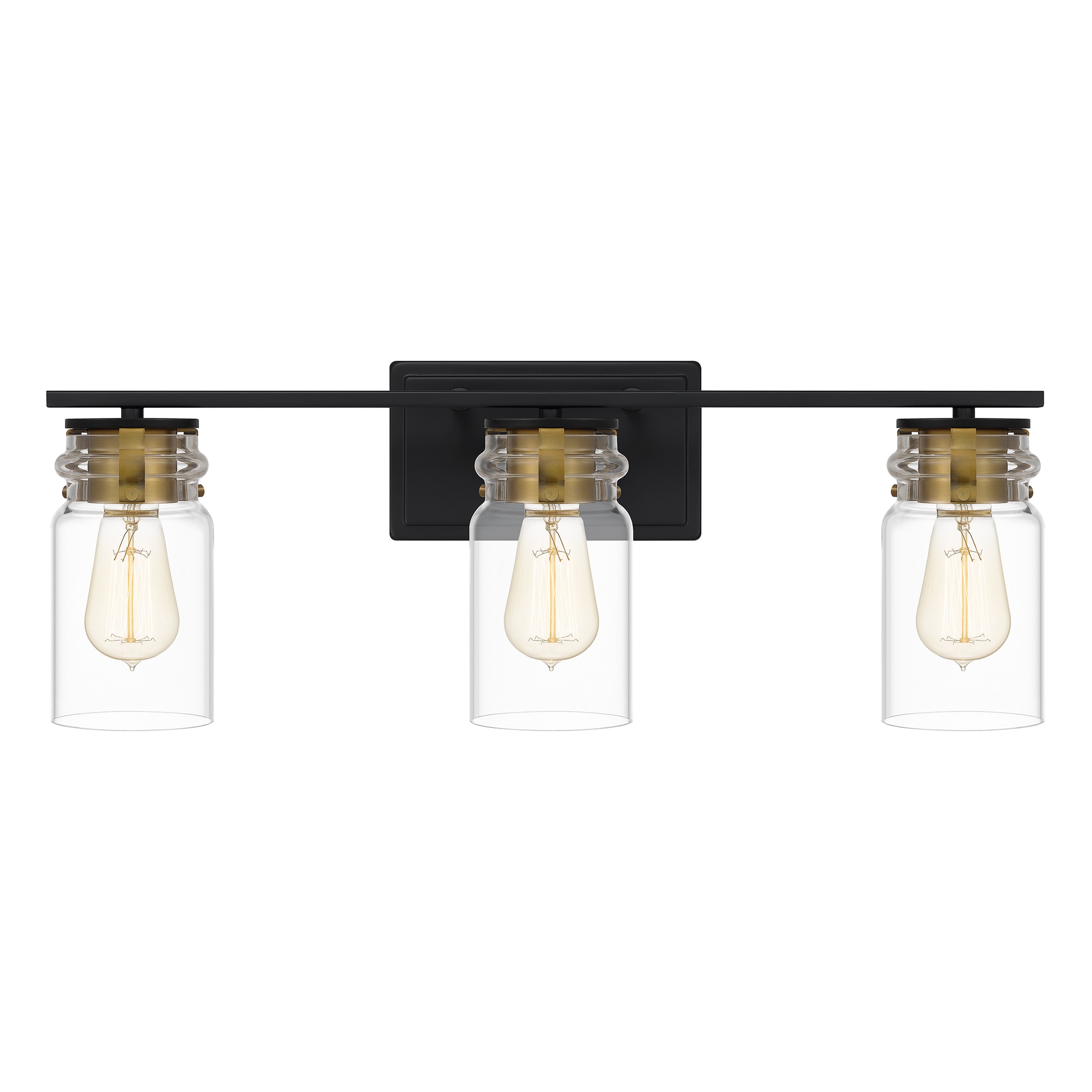 Quoizel KEE8624MBK Keesey 24-in 3 -Light Matte Black Transitional Vanity light