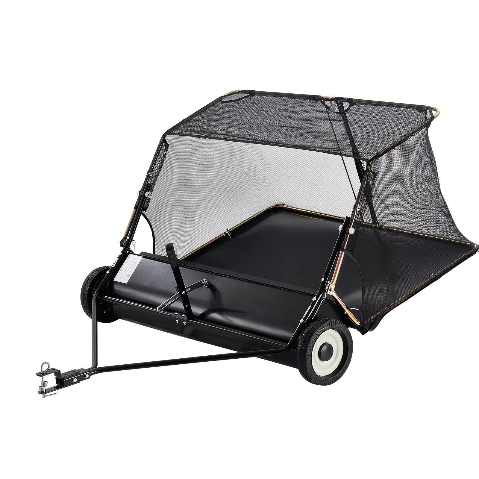 GIVIMO - 52-in 26-cu ft Tow Behind Lawn Sweeper Heavy Duty Leaf Grass Twig Collector Adjustable B...