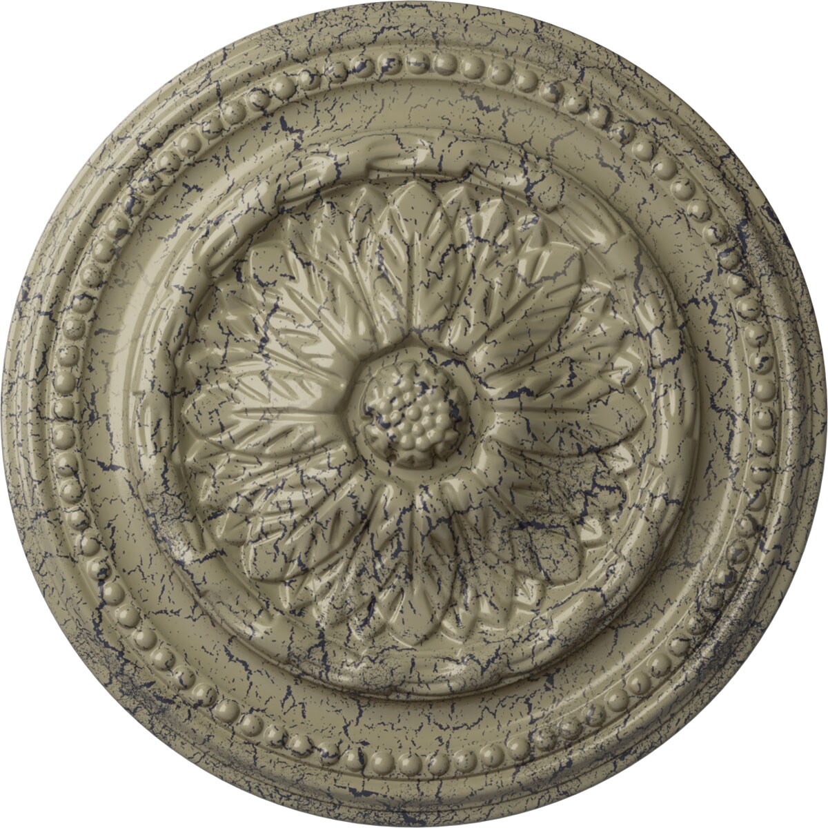 Ekena Millwork CM15CHCSC Chester 15.75-in W x 15.75-in L Painted Castle Stone Crackle Polyurethane Whole Ceiling Medallion