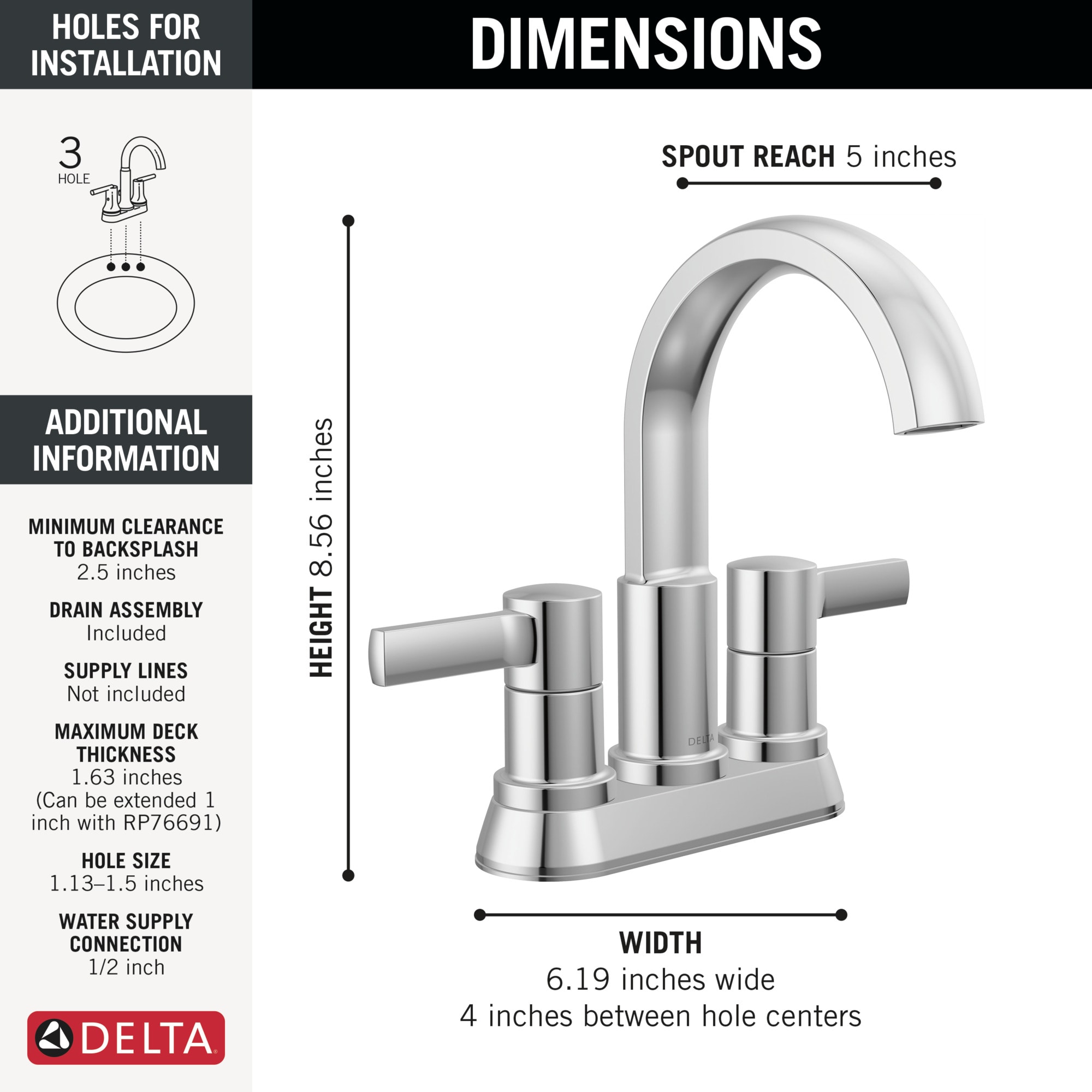 Delta 25855LF Lavatory-Faucets - View #3