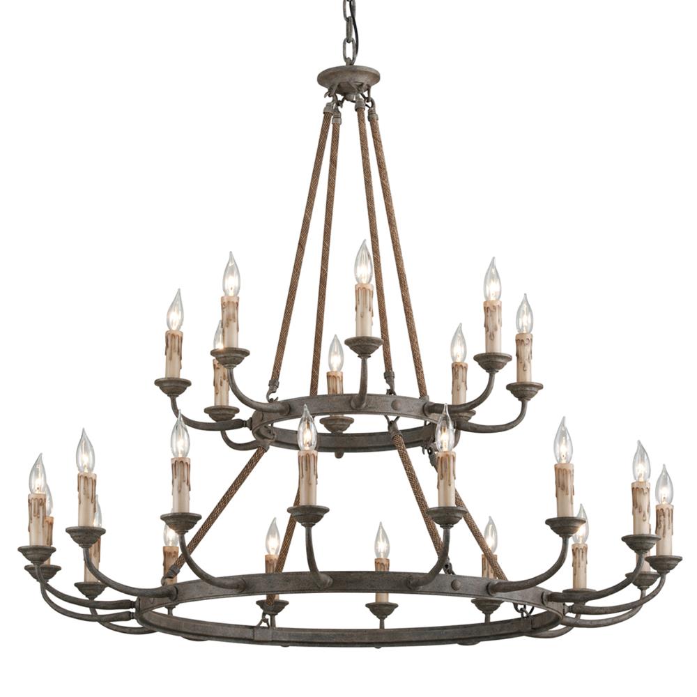 Troy Lighting F6118 Cyrano 24-Light Earthen Bronze Transitional Chandelier