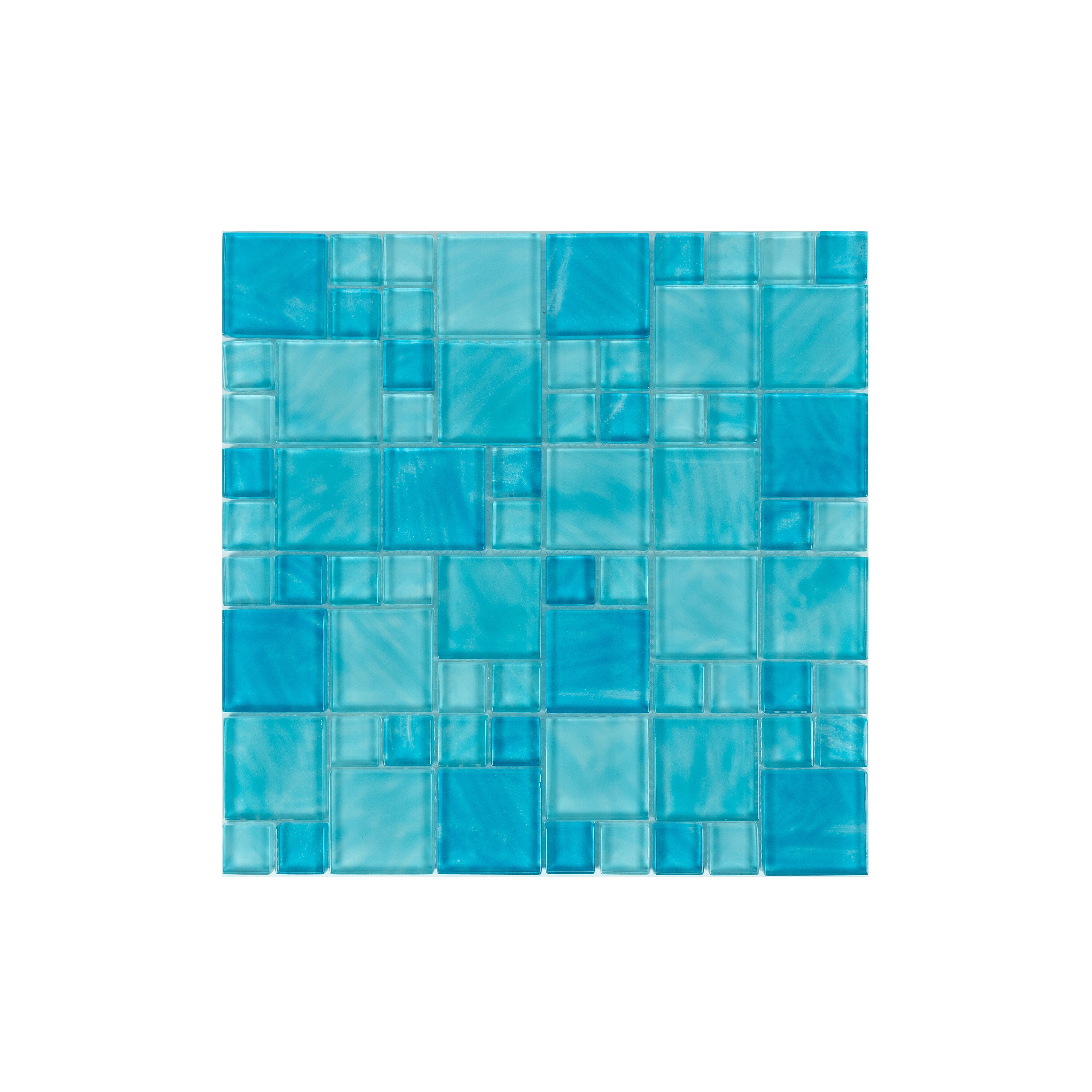 WS Tiles WST-IJ17-SAMPLE Sample- Inkjet Series Caribbean Dawn 3-in x 3-in Polished Glass Wall Tile