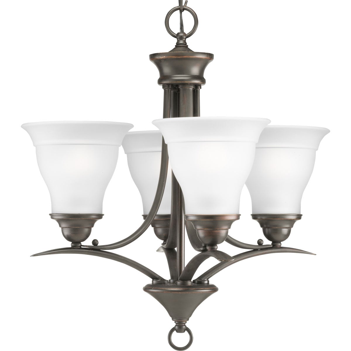 Progress Lighting P4326-20 Trinity 4-Light Antique Bronze Transitional Dry Rated Chandelier