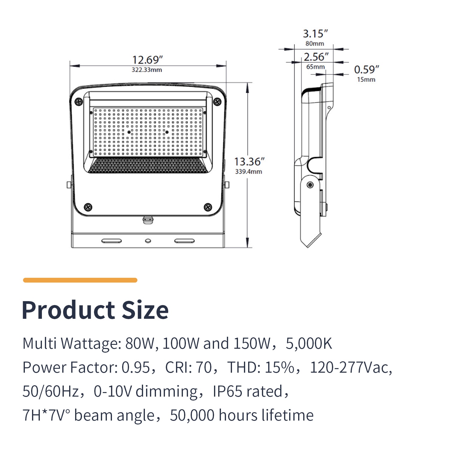 LED One LOC-MUFL-100W50KD Spot-Lights - View #8