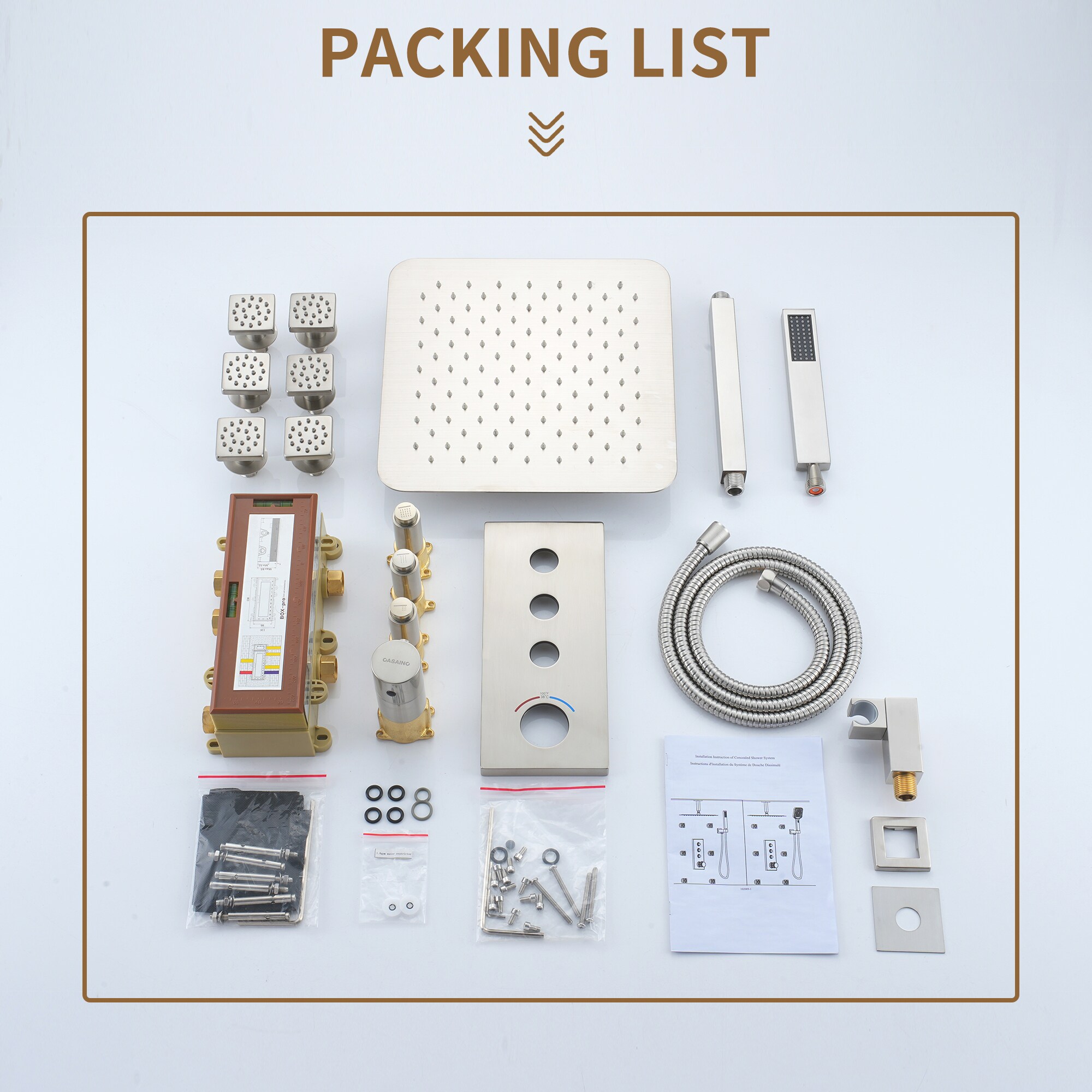 WELLFOR NP93108BN Showerhead-Bar-Panels - View #3