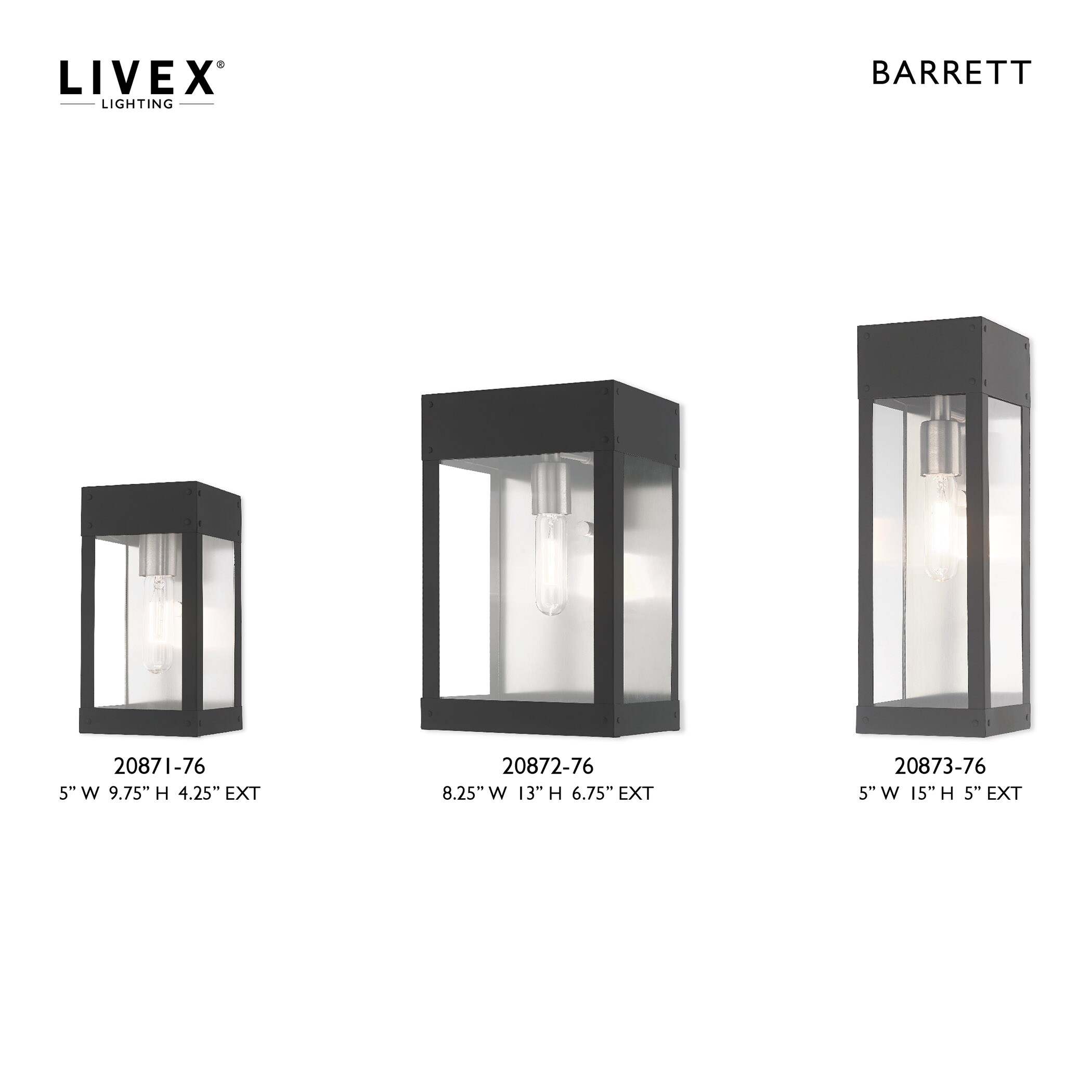 Scandinavian Gray Nickel Outdoor Wall Lantern with Clear Glass