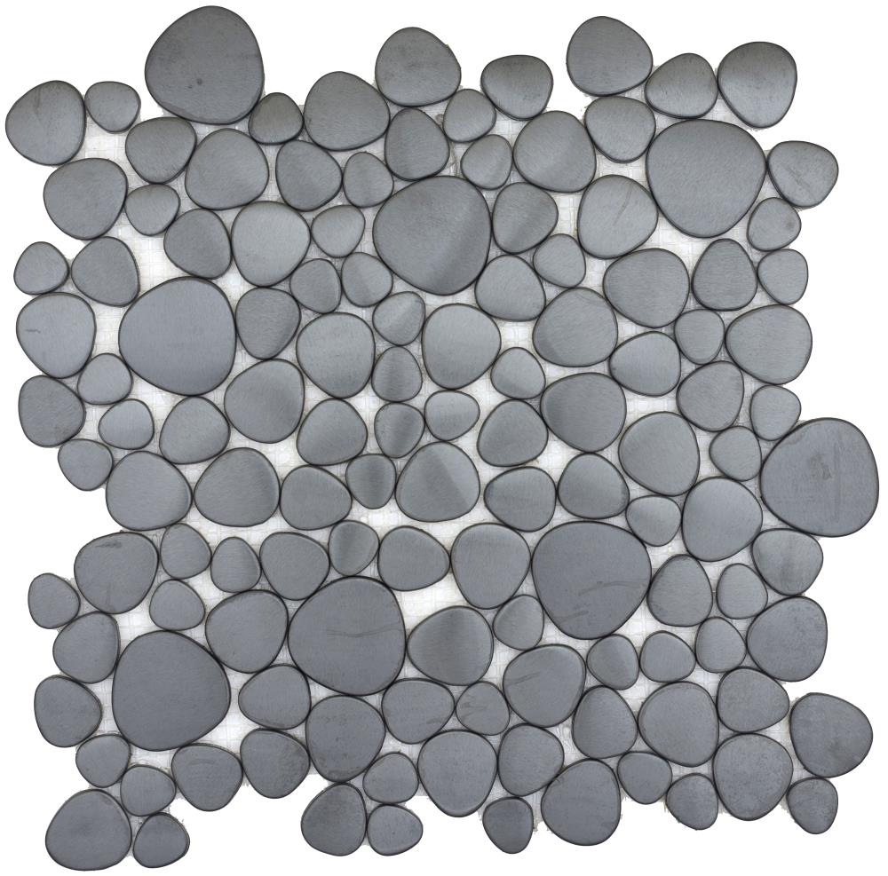 Emser Gleam 10-Pack Graphite Metal Border Tile (11-in x 12-in)