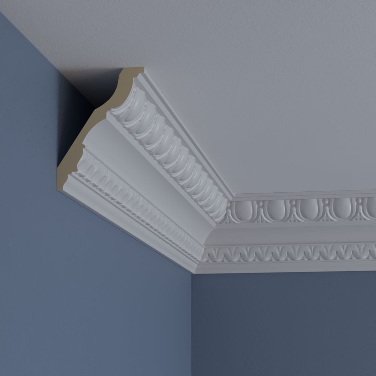 Bedford Egg and Dart White Urethane Crown Moulding