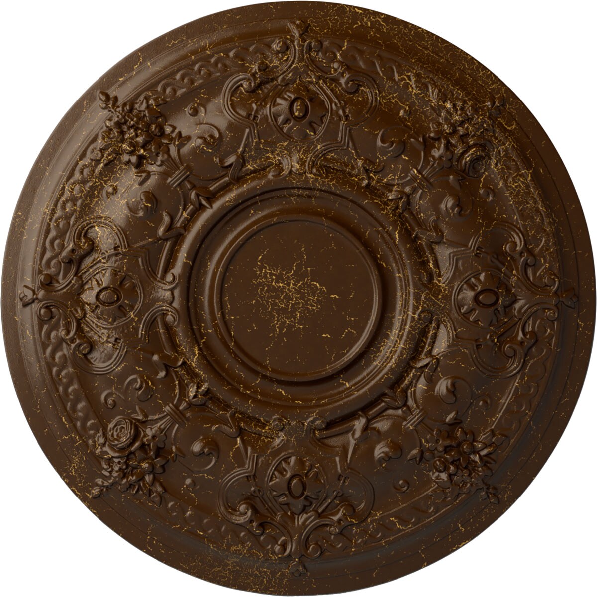 Ekena Millwork CM29DARBC Darnay 29.25-in W x 29.25-in L Painted Root Beer Crackle Polyurethane Whole Ceiling Medallion