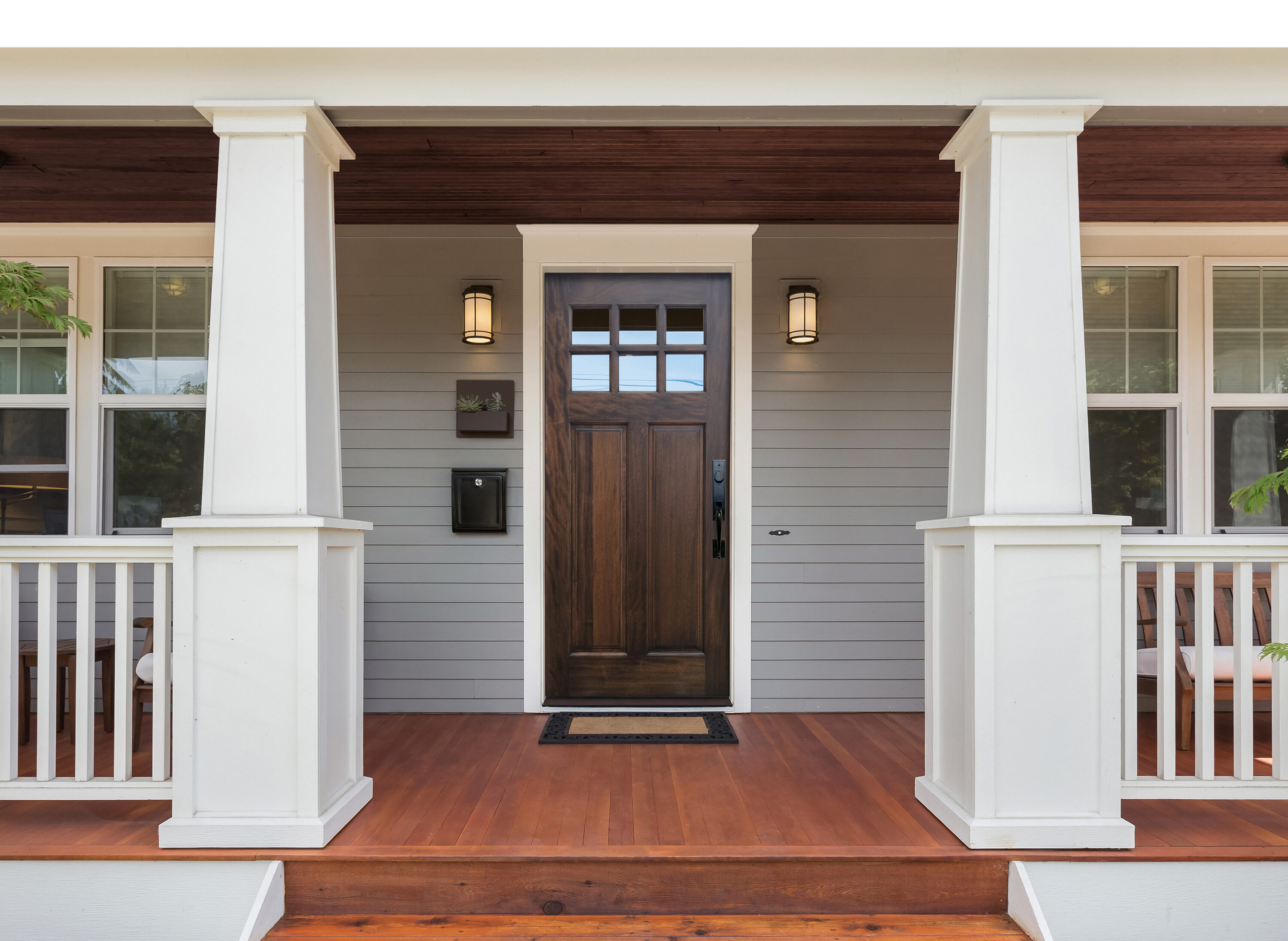 Creative Entryways 36-in x 80-in Wood Craftsman Left-Hand Inswing Golden  Oak Stained Prehung Single Front Door Solid Hardwood Core