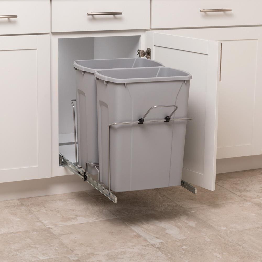 Simply Put 35-Quart Plastic Soft Close Pull Out Trash Can in the Pull Out  Trash Cans department at
