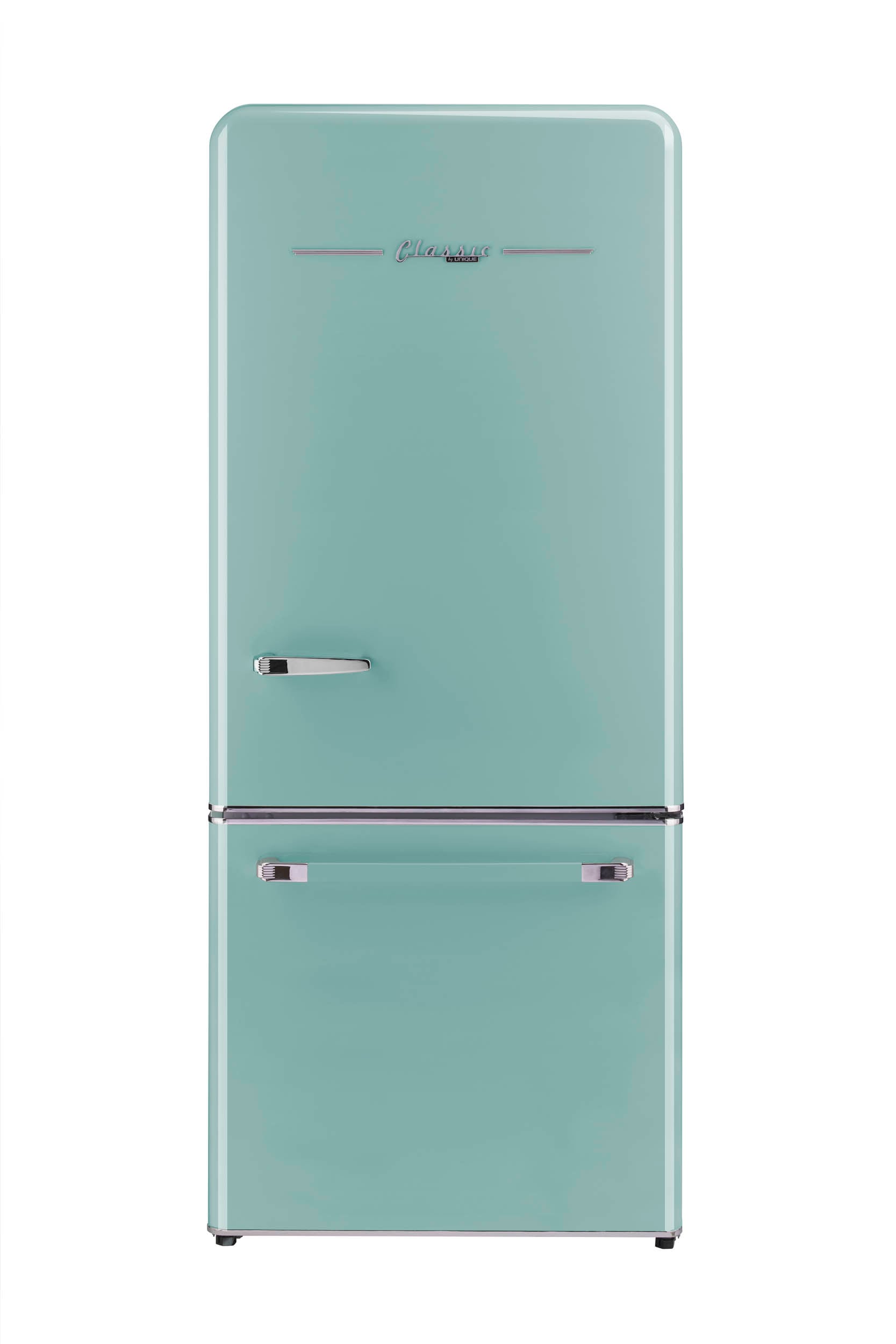 UNIQUE Classic Retro 17.7-cu ft Counter-depth Bottom-Freezer Refrigerator  with Ice Maker (Ocean Mist Turquoise) ENERGY STAR in the Bottom-Freezer  Refrigerators department at