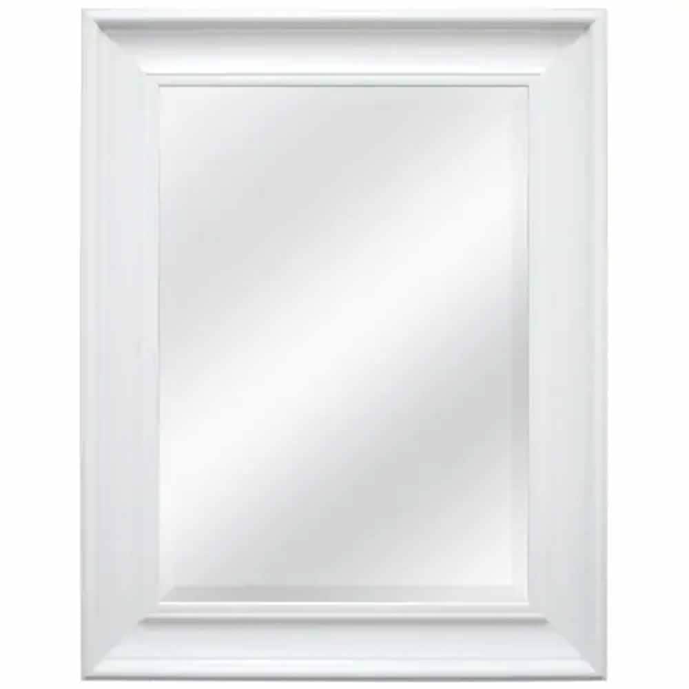 Style Selections Framed Mirror 21 5x27 5 Od White 27 13 In L X 21 13 In W White Color Beveled Wall Mirror In The Mirrors Department At Lowes Com