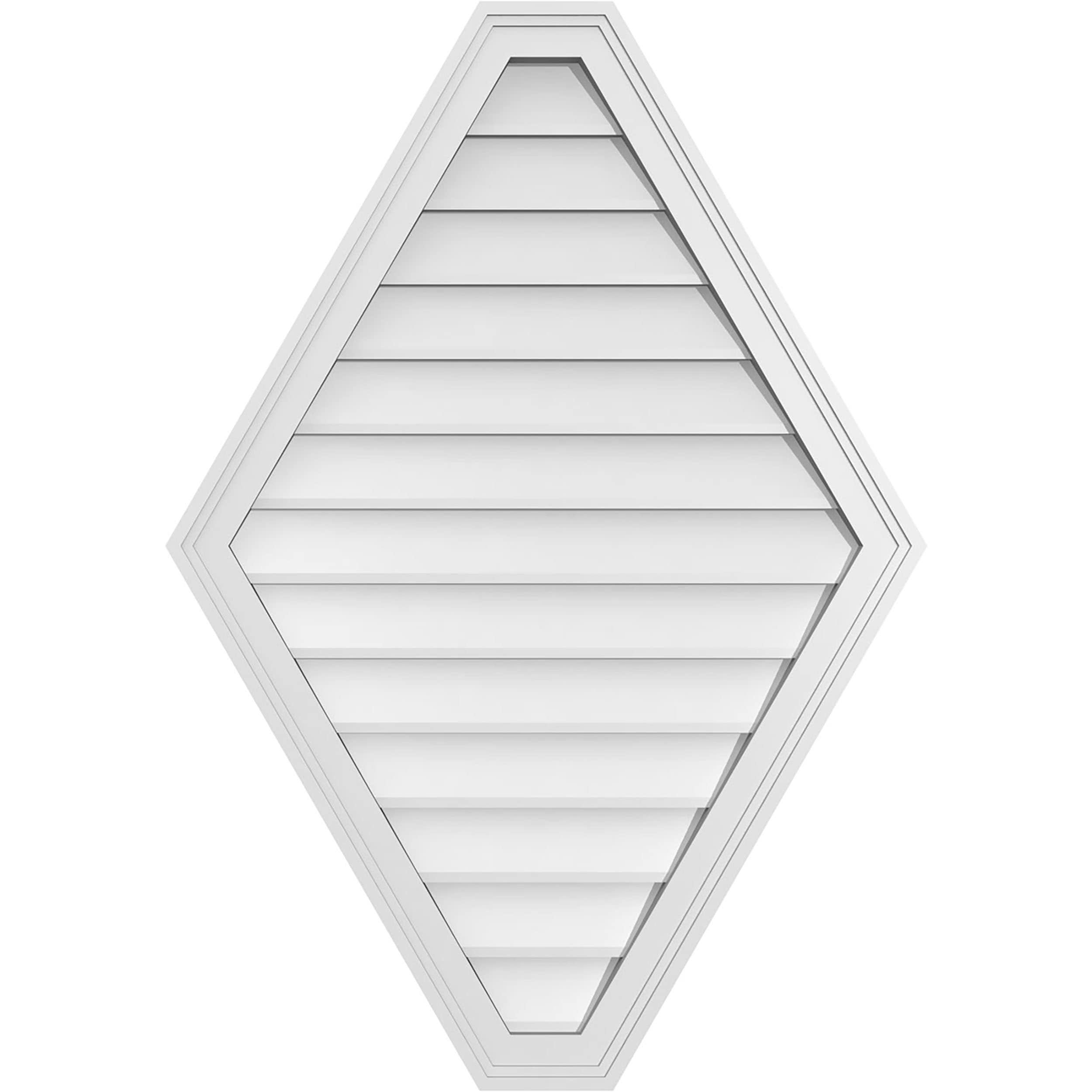 Ekena Millwork GVPHP28X4002SN 28-Inches x 40-Inches Off-white Peaked PVC Gable Louver Vent