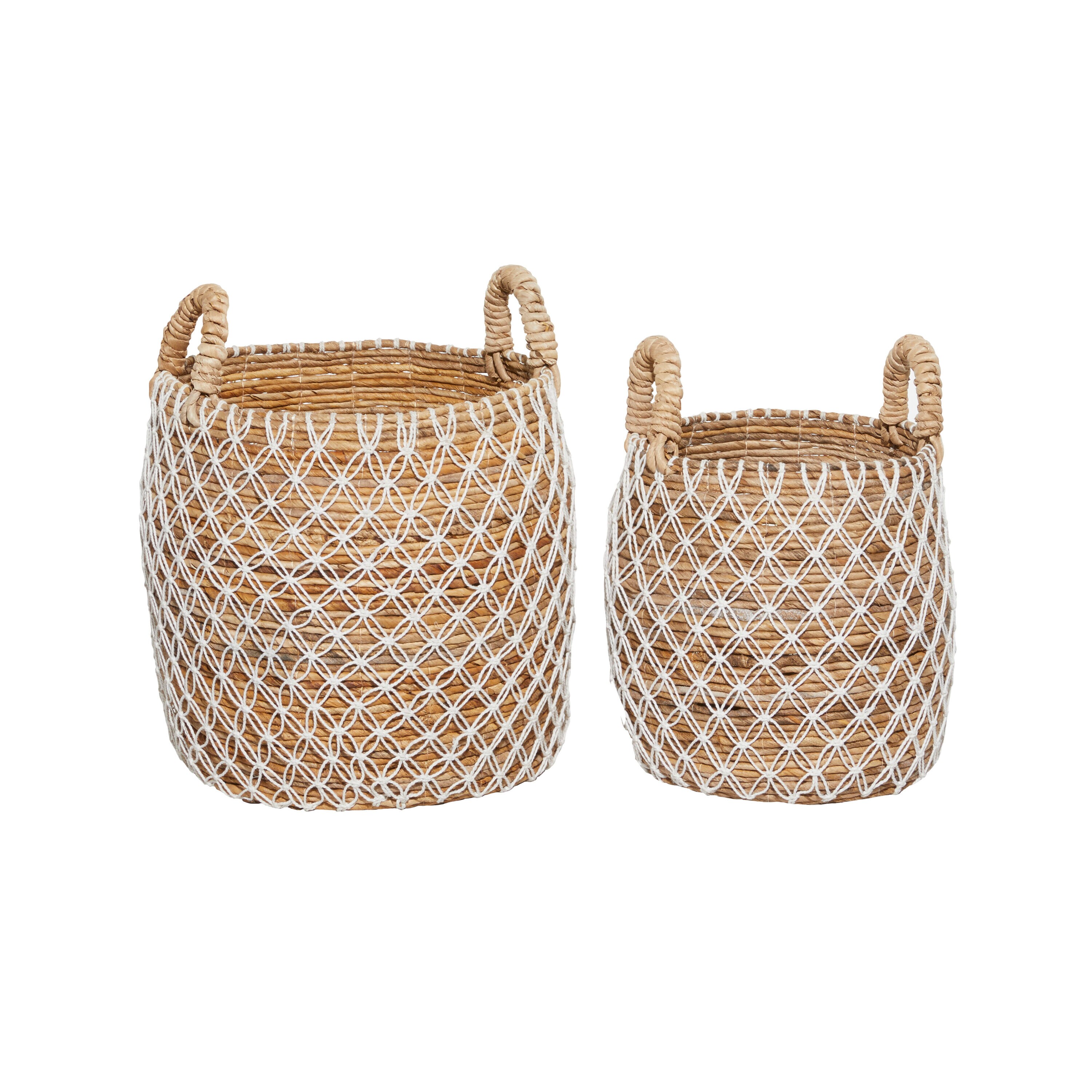 Plastic Boho Storage Basket (Set of 3) - 18, 17, 16H - On Sale