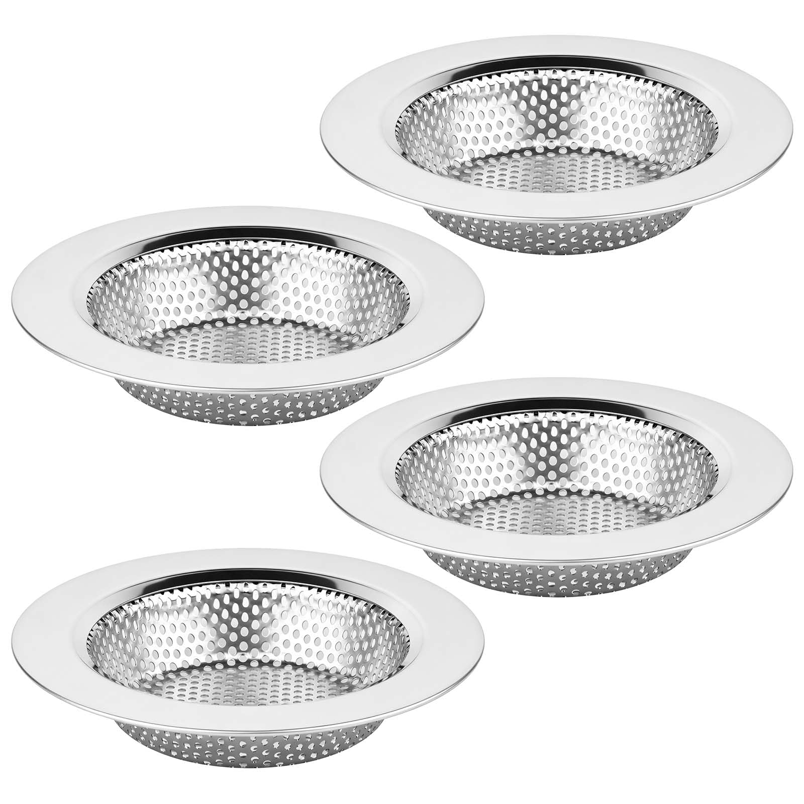 JVFCXXV  Kitchen Sink Drain Strainer 4 Pack Stainless Steel Sink Drain Cover Filter Food Catcher Basket with Wide Rim 4 4 Kitchen Accessories
