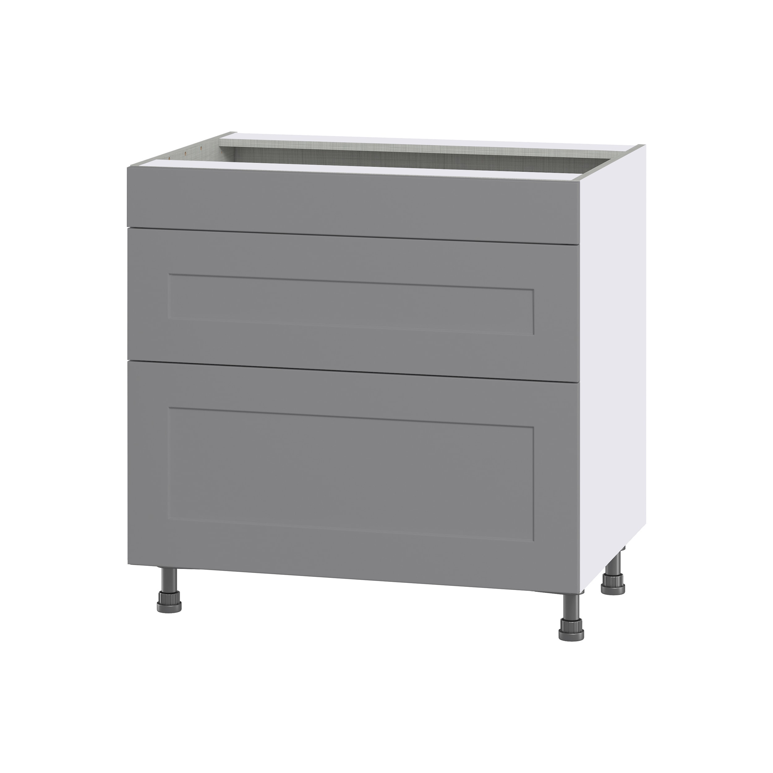 Hugo&Borg Beaumont 36-in W x 34.5-in H x 24-in D Slate Gray 2-Drawer Base Fully Assembled Cabinet