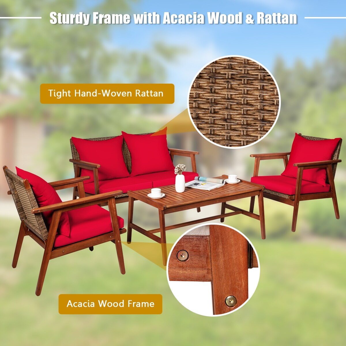 WELLFOR OUS66517RE+ Patio-Conversation-Sets - View #6