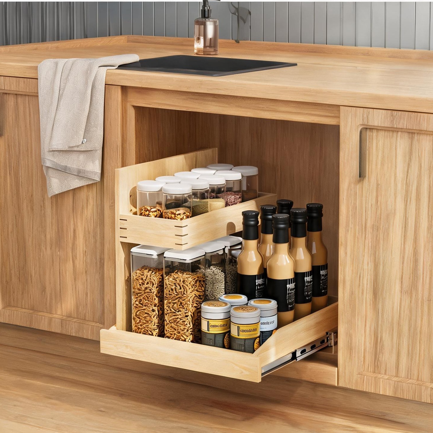 SunJet Cabinet featuring Oak Drawers Birch and 2212 W x 21 D with Wood 21 in Storage