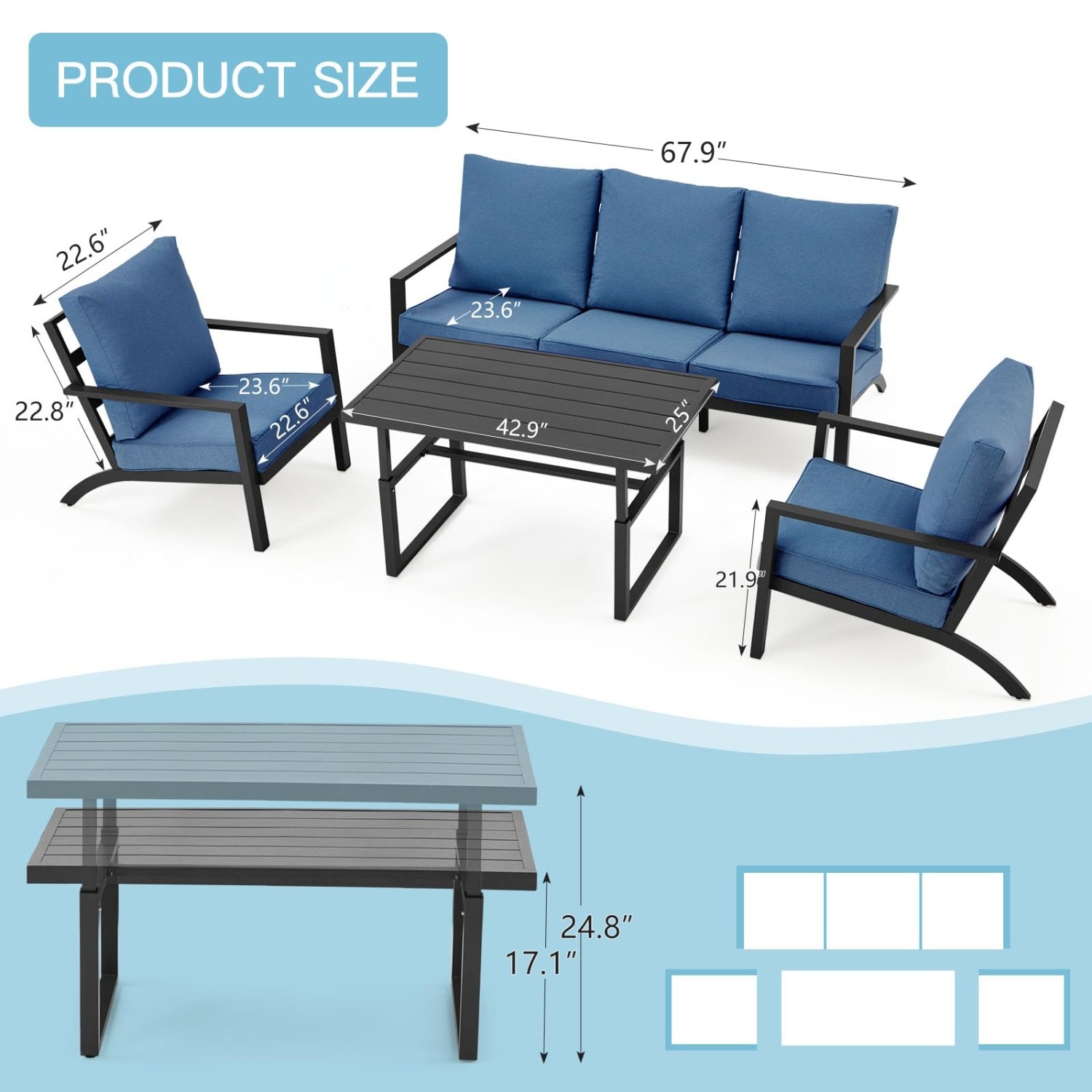 AECOJOY 16299BU-LS01 Patio-Sofas-Daybeds - View #5
