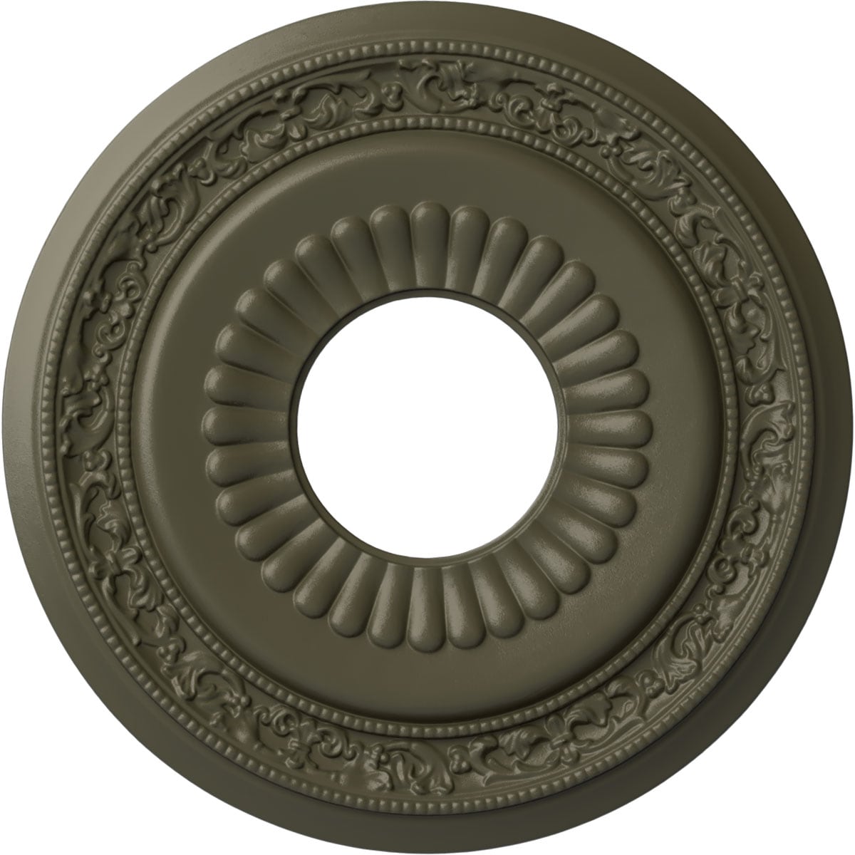 Ekena Millwork CM20LNWHF Lauren 20.625-in W x 20.625-in L Painted Witch Hazel Polyurethane Whole Ceiling Medallion