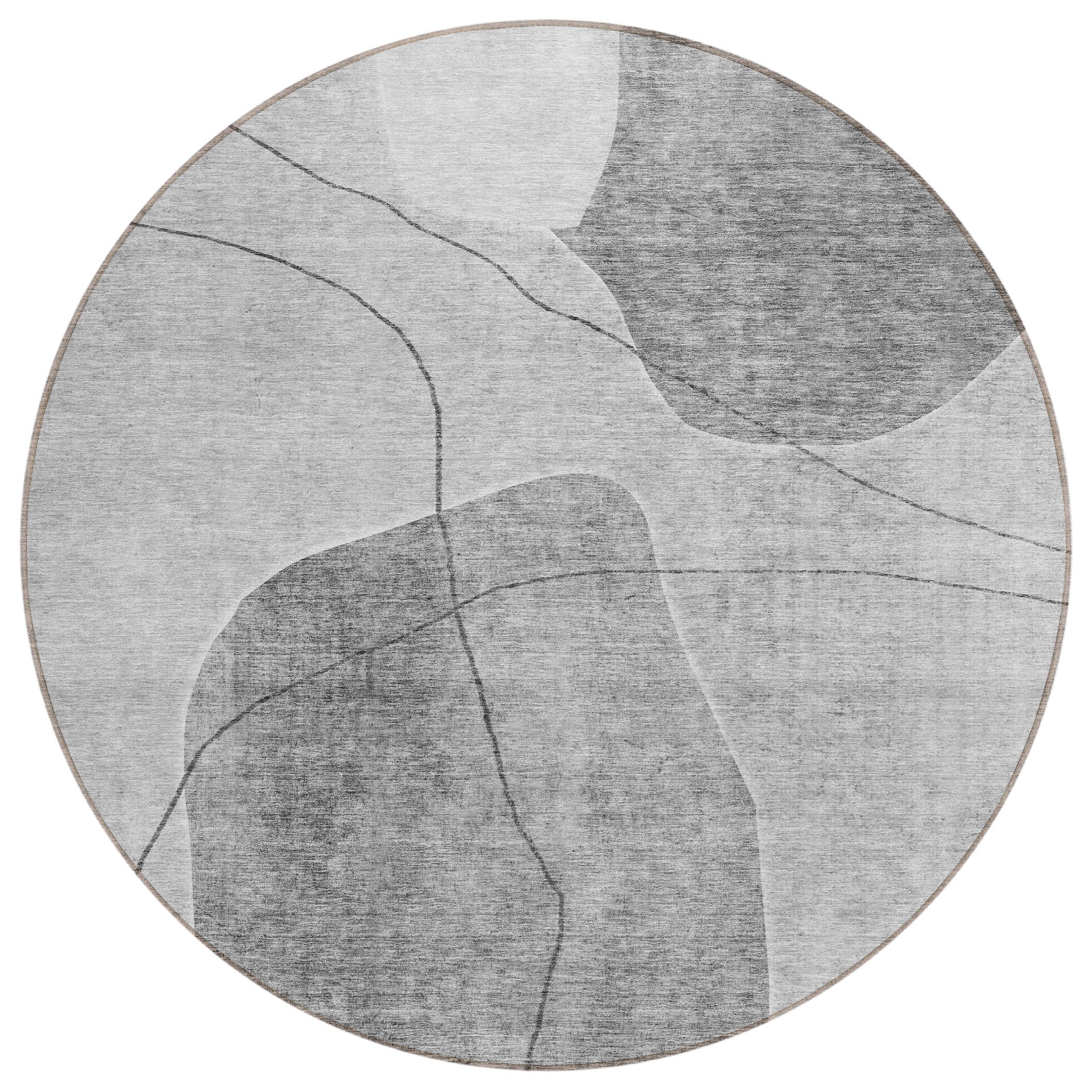 Addison Rugs ACN672GY8RO Chantille ACN672GY 8 x 8 (ft) Polyester Gray Round Indoor/Outdoor Geometric Machine washable Area rug