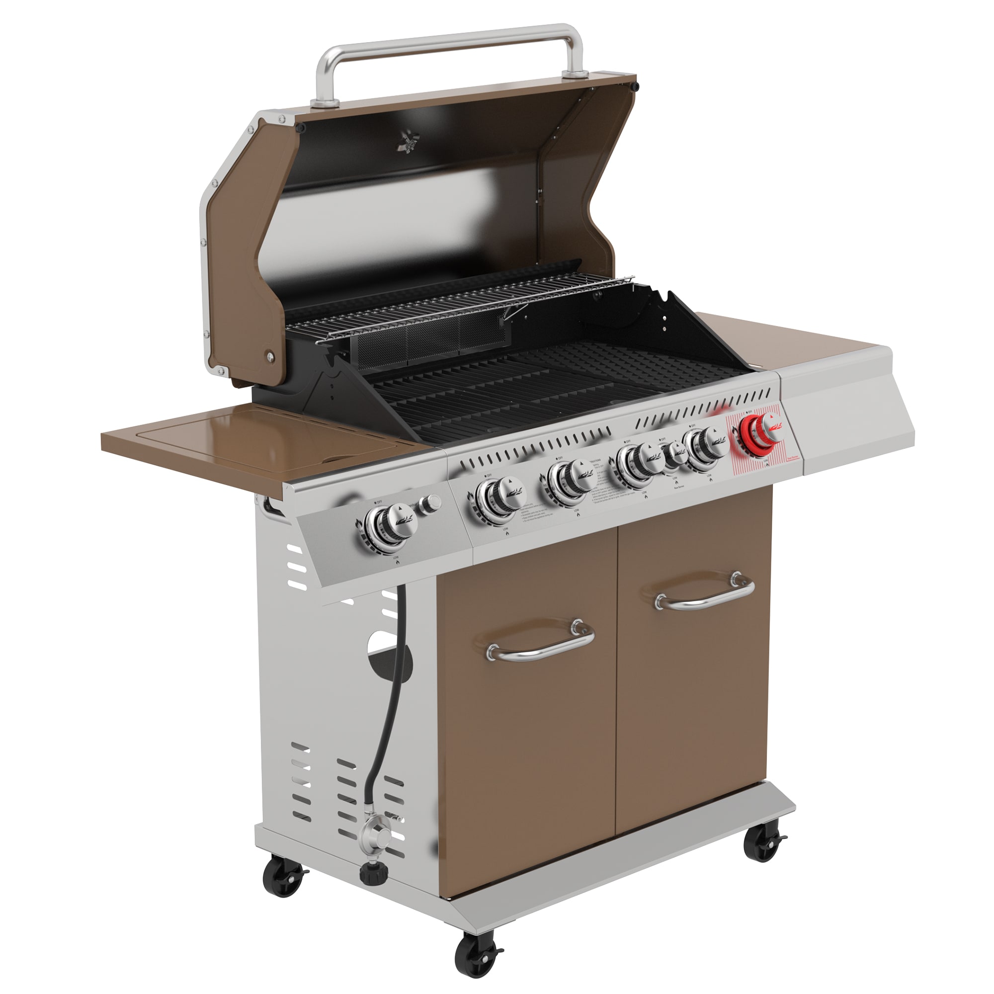 Royal Gourmet Brown 5-Burner Liquid Propane Infrared Gas Grill with 1 Side Burner GA5403C Sansujyuku sansujyuku.com