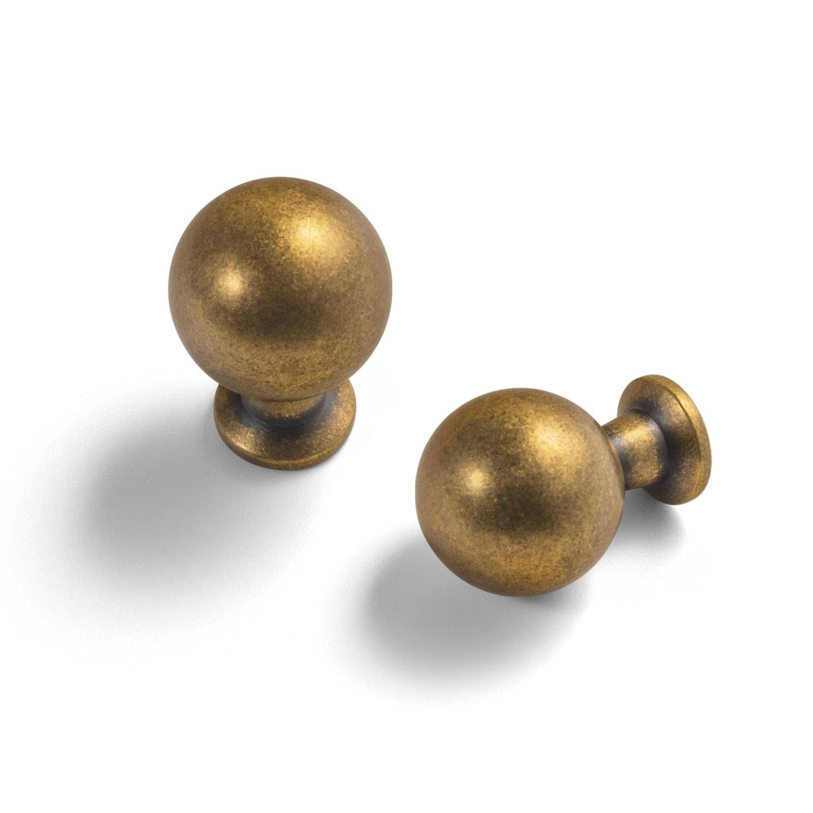 TNSO Antique Brass Knob Set Of 12 Sleek Cabinet Handles Retro Minimalist Hardware Home Enhancement