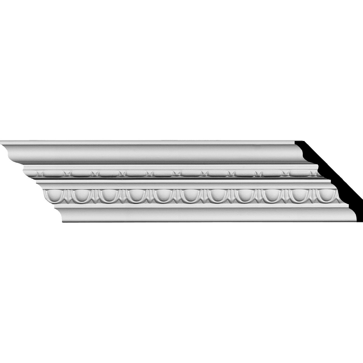 Ekena Millwork MLD03X03X05ST Stockport 3-5/8-in x 7-ft 10-1/2-in Primed Urethane MLD03X03X05ST Crown Moulding