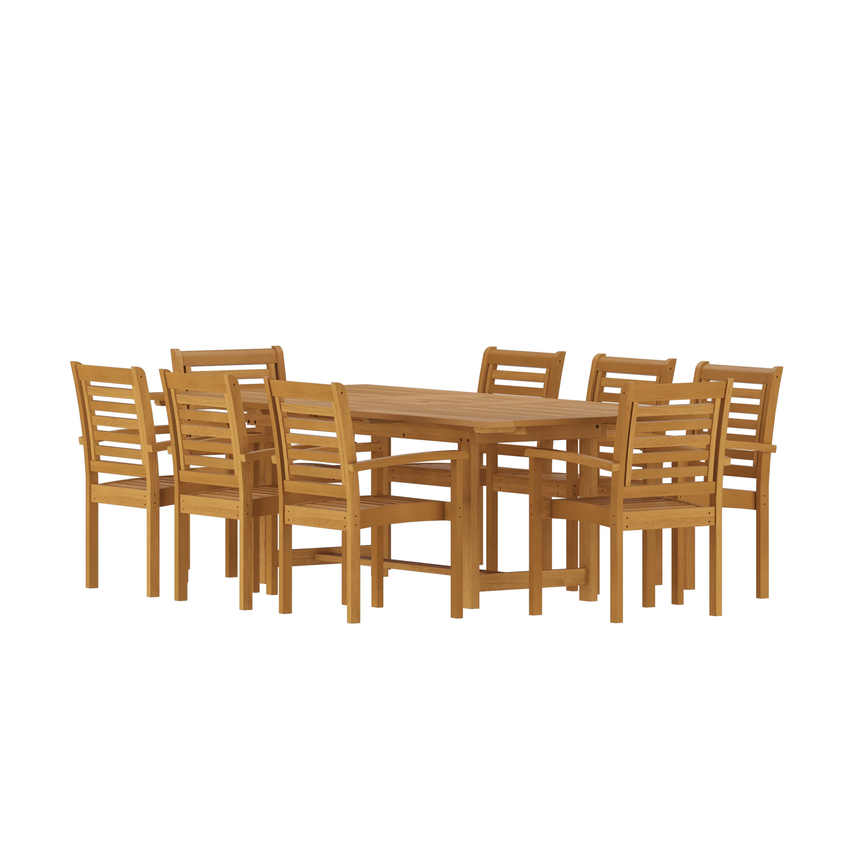 Amazonia 542-8-421-T Urban Elements Samar Patio Dining Set for 8 – Perfect for Family and Friends - Modern and Stylish Dining Table with Chairs