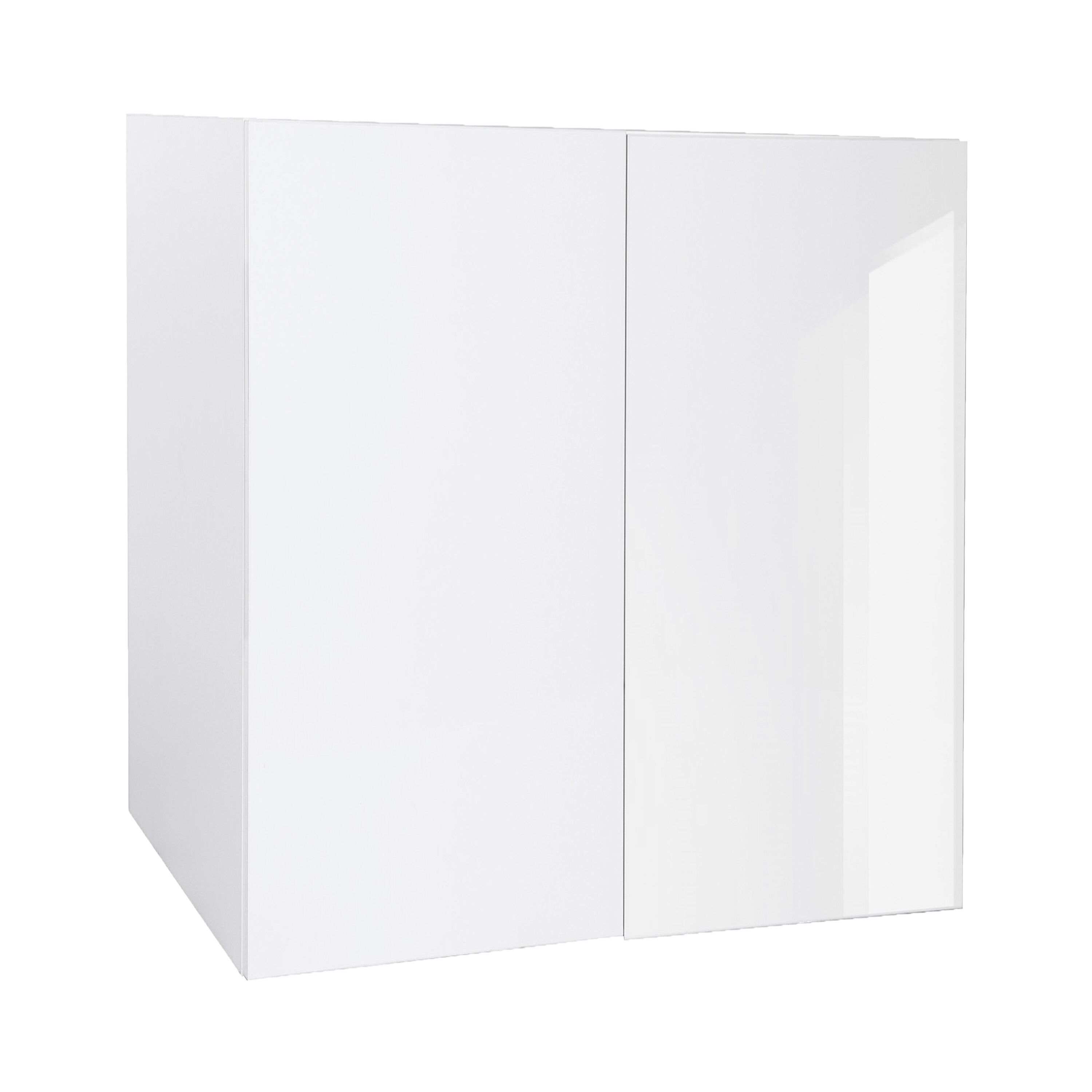 Cambridge 12-in W x 42-in H x 12-in D Glossy White Engineered Wood Door Wall Stock Cabinet