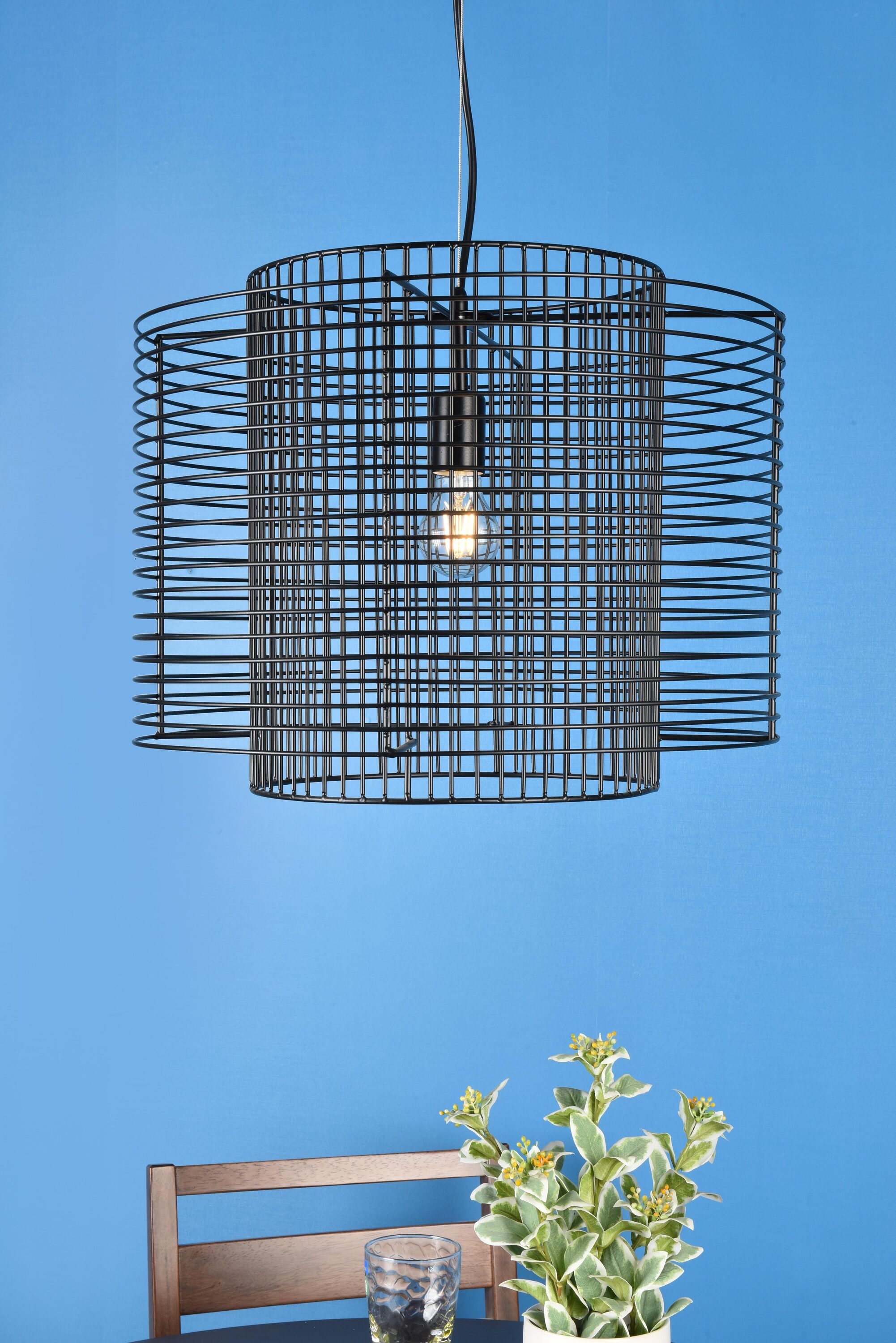 Deleon Black Iron Indoor/Outdoor LED Pendant Light