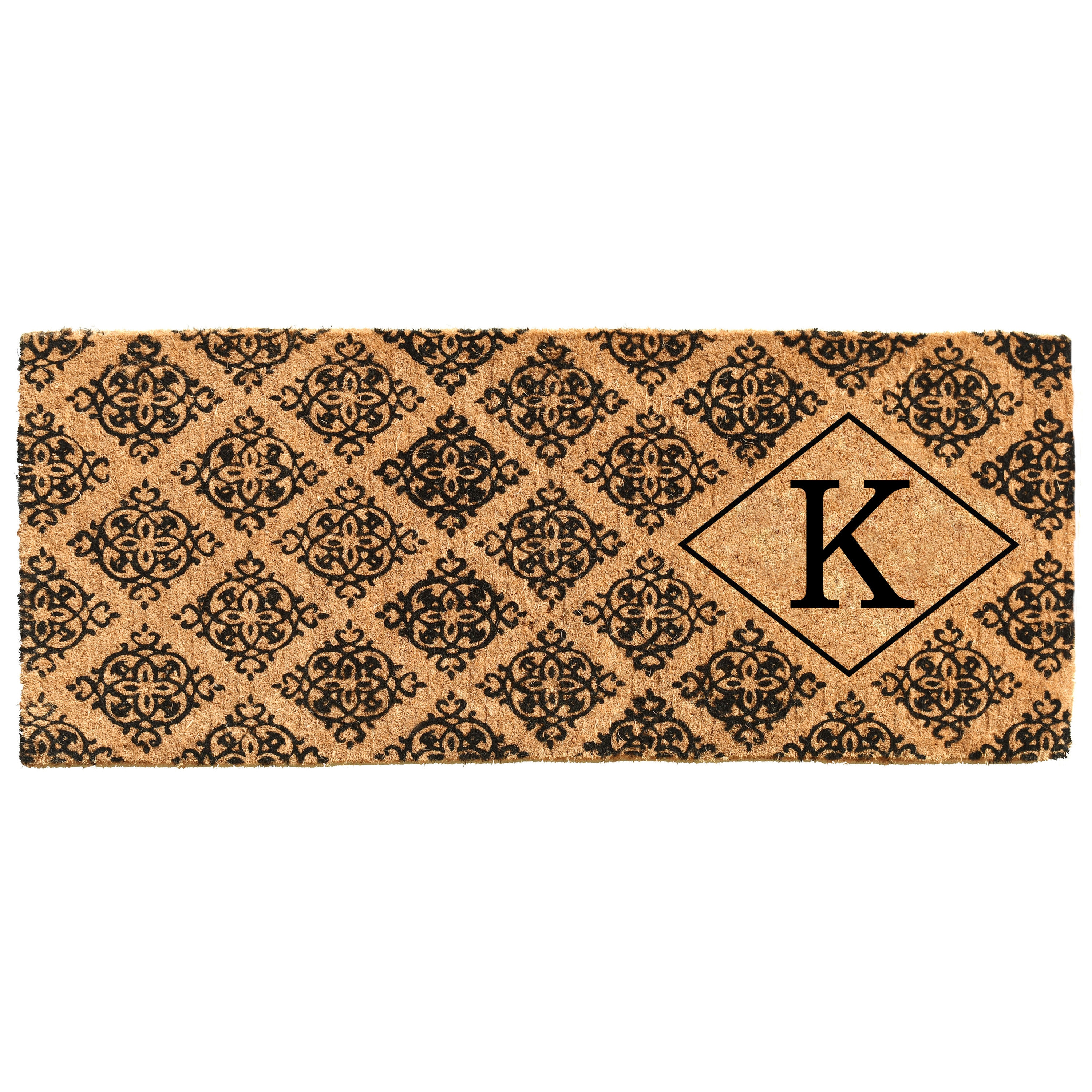 Callowaymills 103331846K 18-in x 46-in Natural/Black Coir Non-Slip Grip Indoor or outdoor Decorative Door Mat