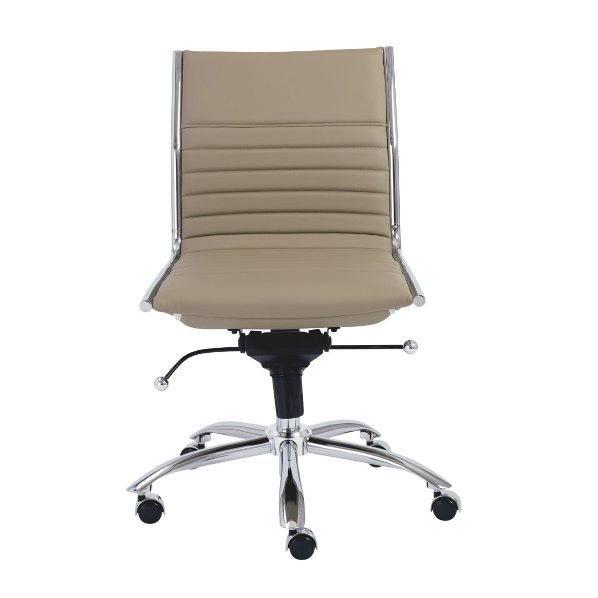 HomeRoots 370528 Amelia Brown Contemporary Adjustable Height Swivel Faux Leather Task Chair