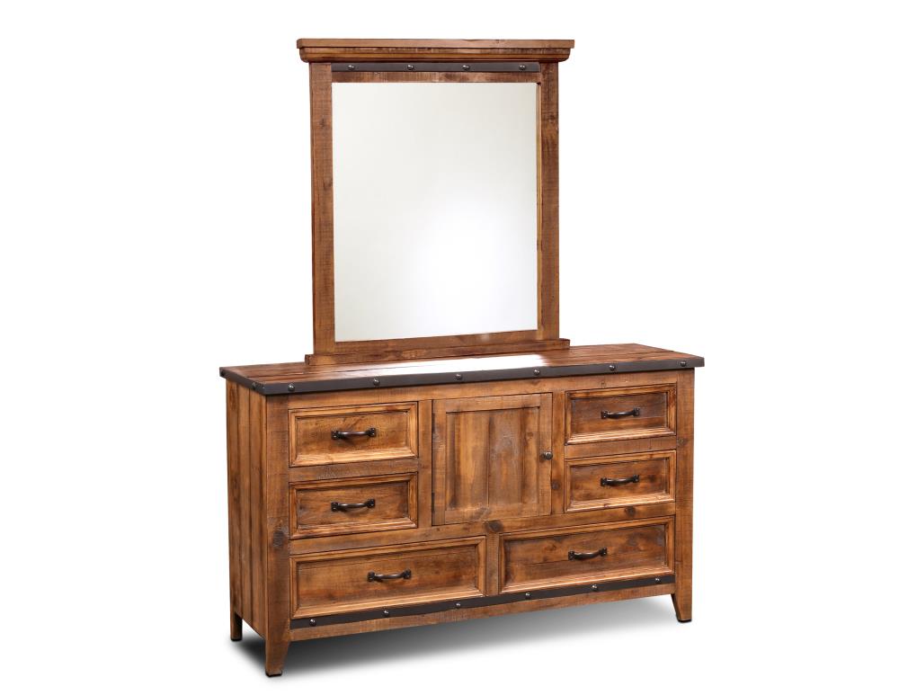 Sunset Trading HH-4365-31-32 Rustic City Rustic Natural Oak Pine 6-Drawer Standard Dresser
