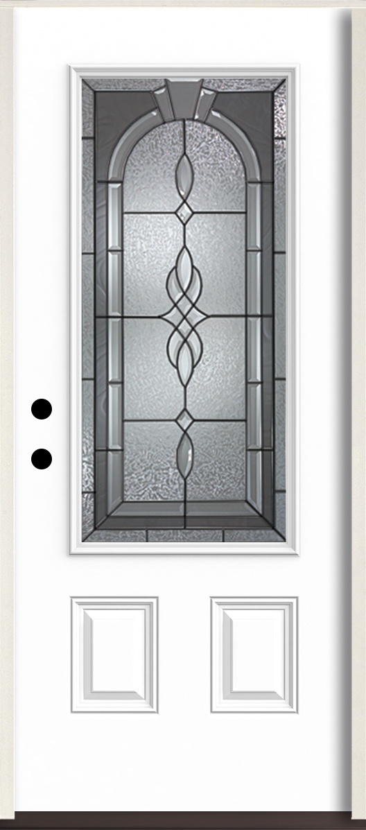 RELIABILT LO963831 Hampton 36-in x 80-in x 4-5/8-in Fiberglass 3/4 lite Right-hand inswing Modern White Paint Painted Prehung Front Door Insulating core